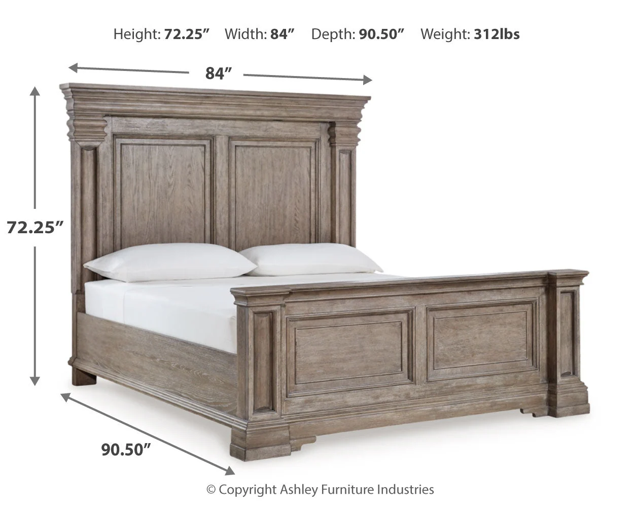 Blairhurst Light Grayish Brown King Panel Bedroom Set with Dresser, Mirror and Nightstand (Online Special Price) - Image 7