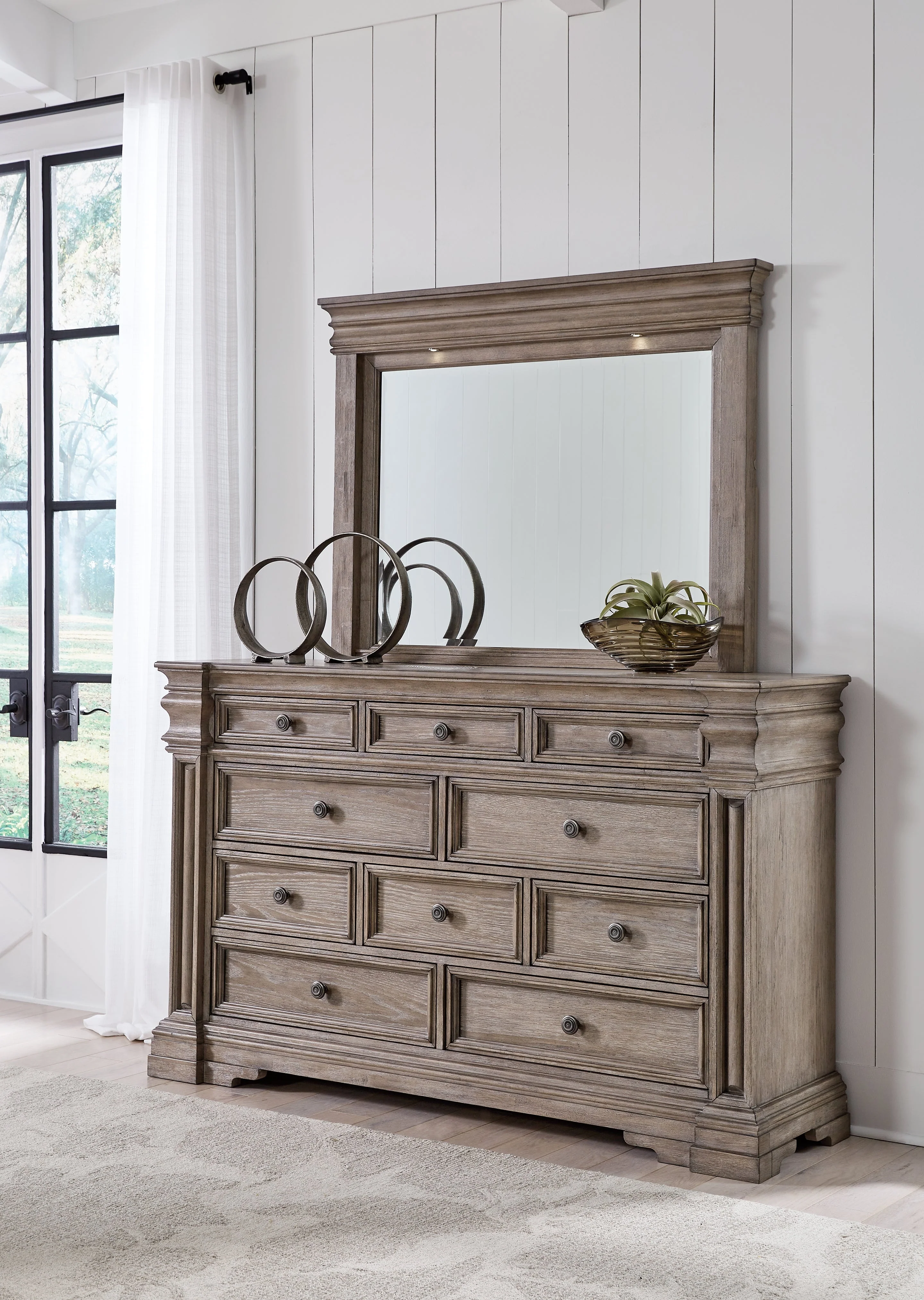 Blairhurst Light Grayish Brown Queen Panel Bedroom Set with Dresser, Mirror, Chest and Nightstand (Online Special Price) - Image 20