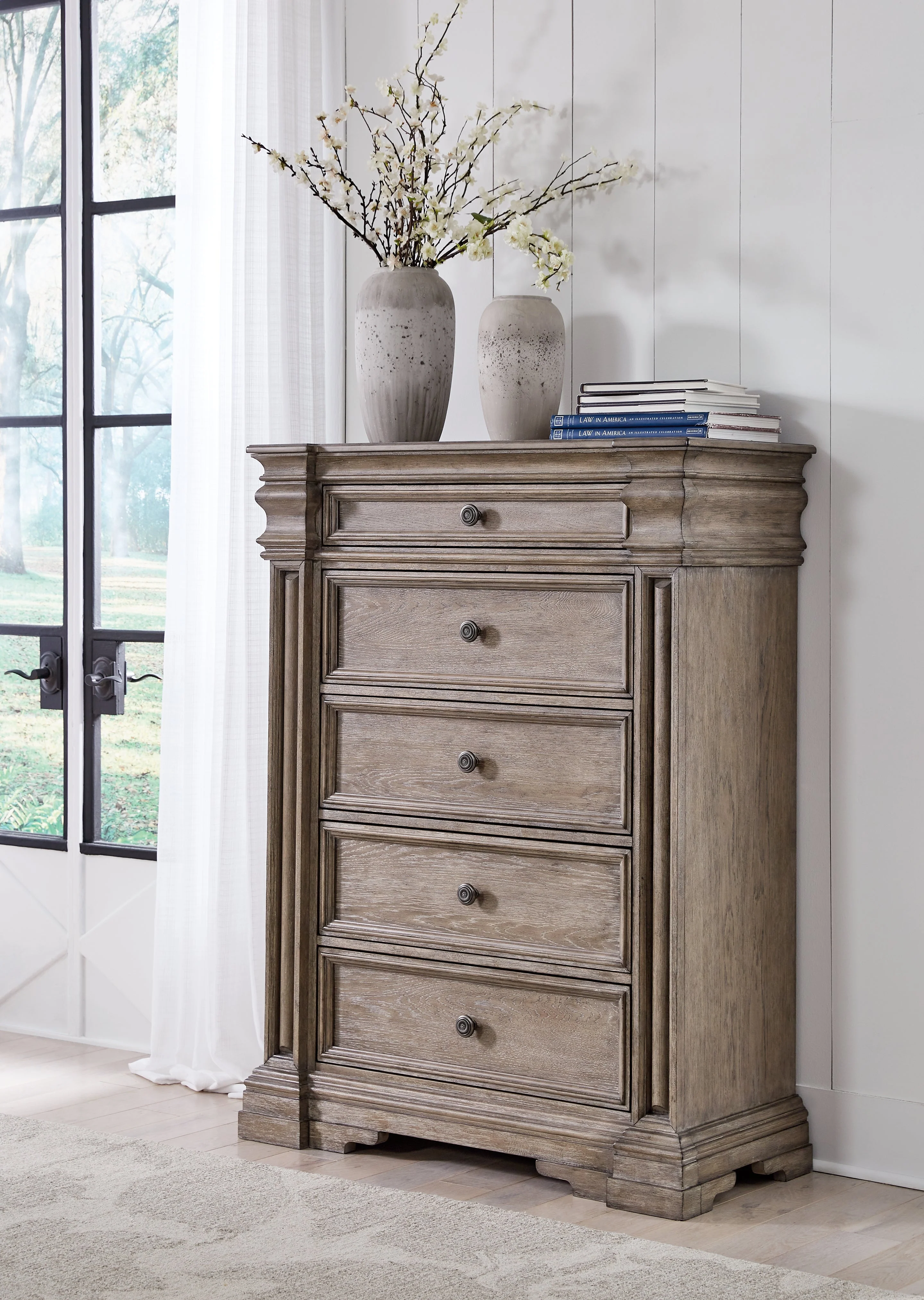 Blairhurst Light Grayish Brown Queen Panel Bedroom Set with Dresser, Mirror, Chest and Nightstand (Online Special Price) - Image 21
