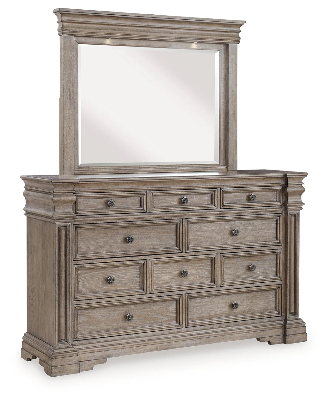 Blairhurst Light Grayish Brown Queen Panel Bedroom Set with Dresser, Mirror, Chest and Nightstand (Online Special Price) - Image 3