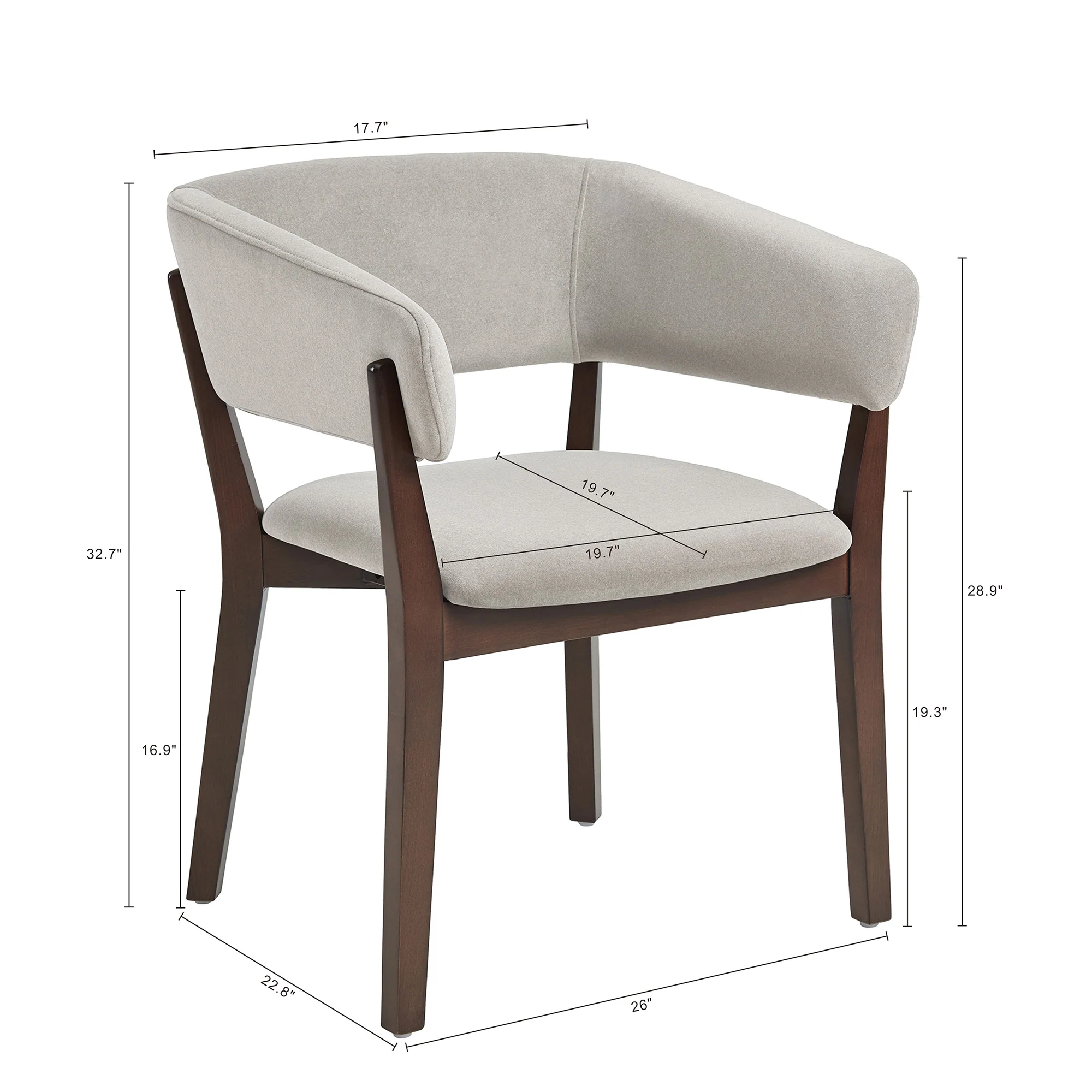 Blake Dining Armchair in Greige - Image 3