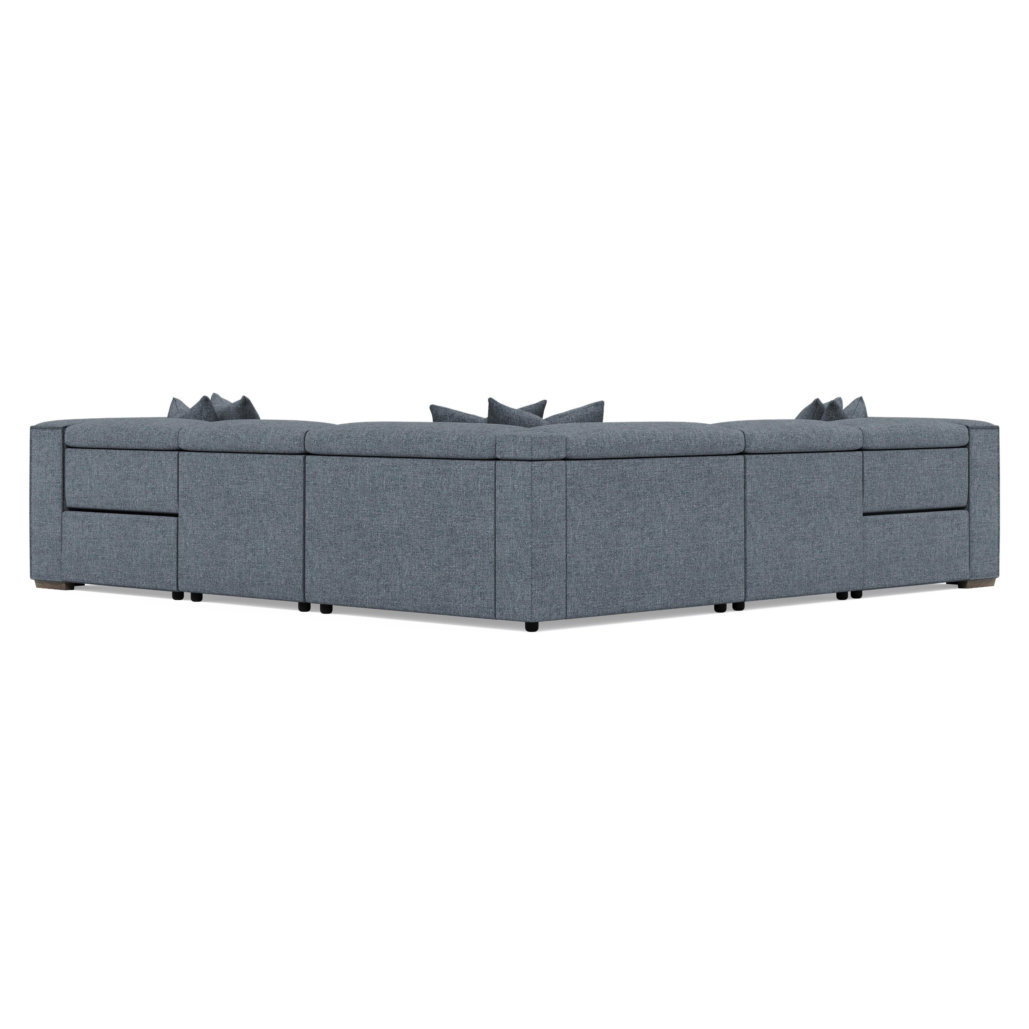 Bliss Blue 5-Piece Fabric Power Motion Sectional - Image 5