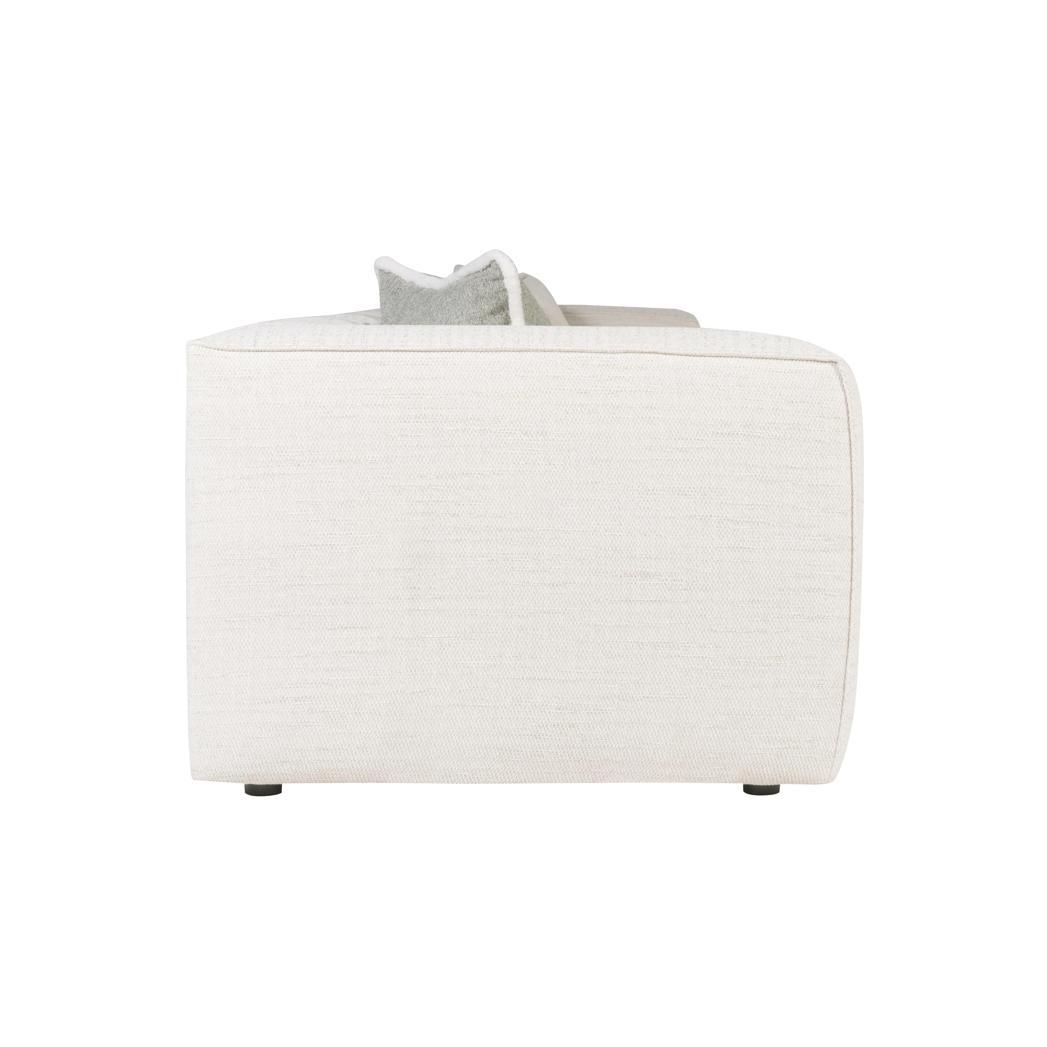 Bliss White/Cream 2-Piece Fabric Sectional - Image 3