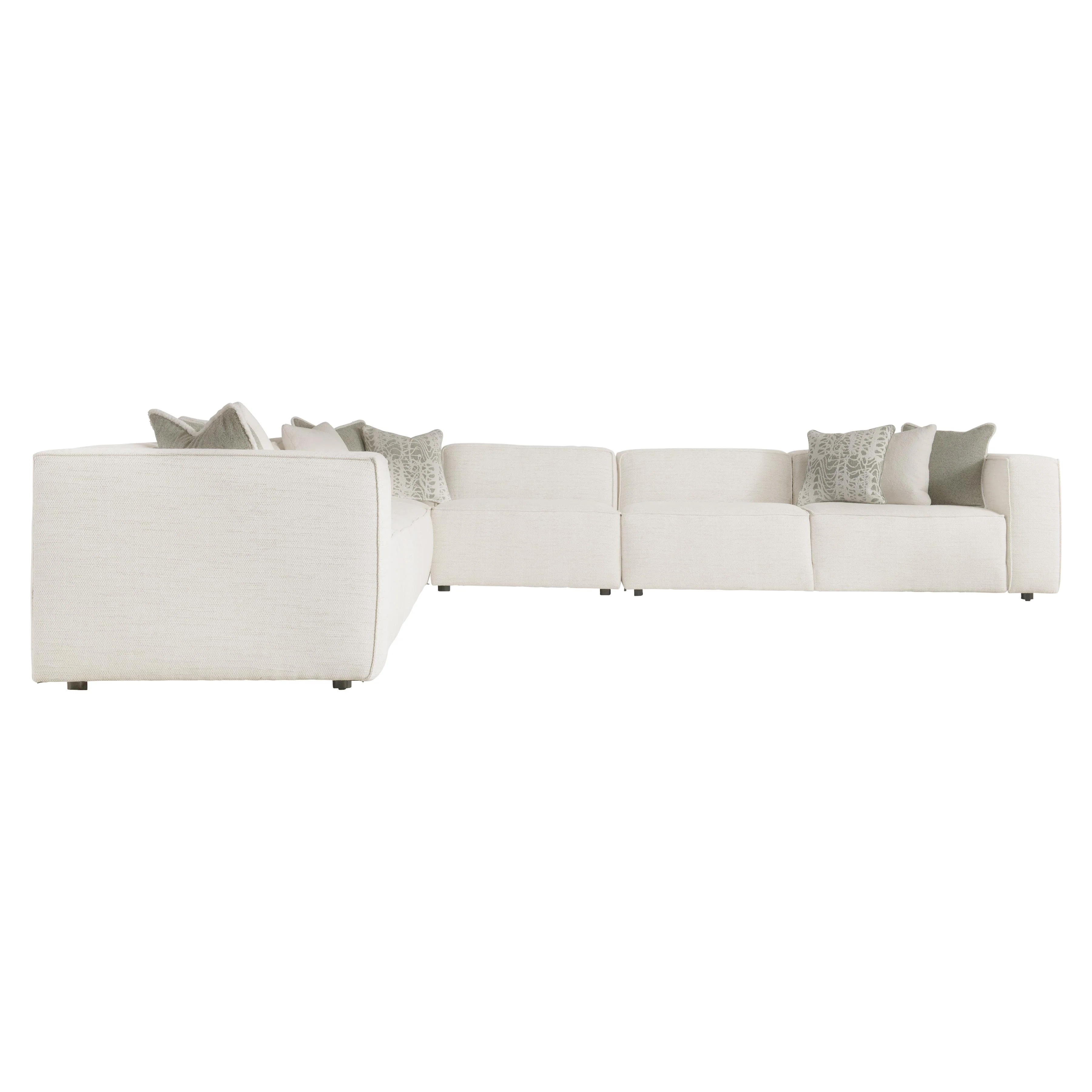 Bliss White/Cream 5-Piece Fabric Sectional - Image 3