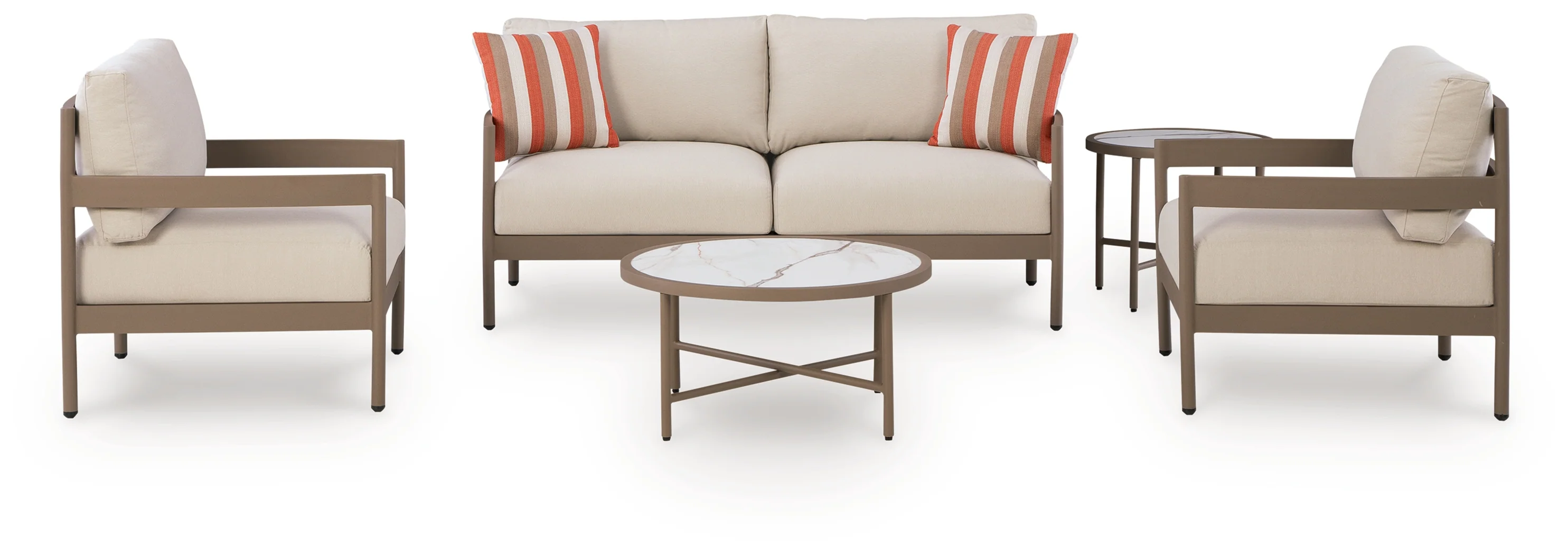 Bluff Trail Beige Love/Chairs/Tables Set (Set of 5) - Image 2