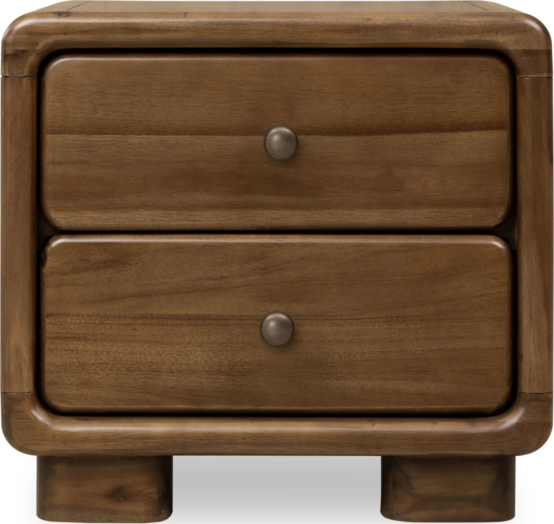 Boka Impala Two Drawer Acacia Wood Nightstand - Image 3