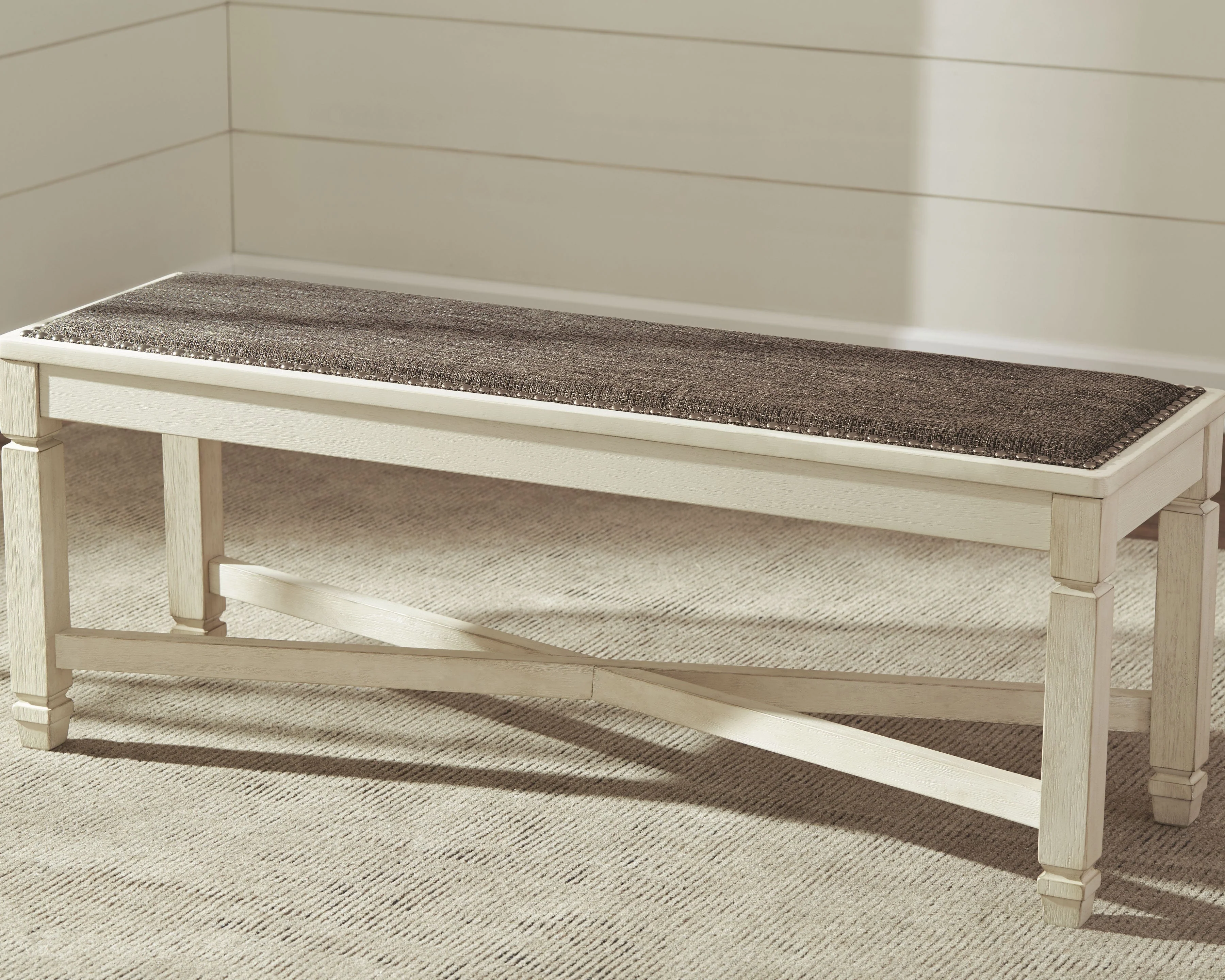 Bolanburg Antiqued White Large UPH Dining Room Bench (Online Special Price) - Image 2