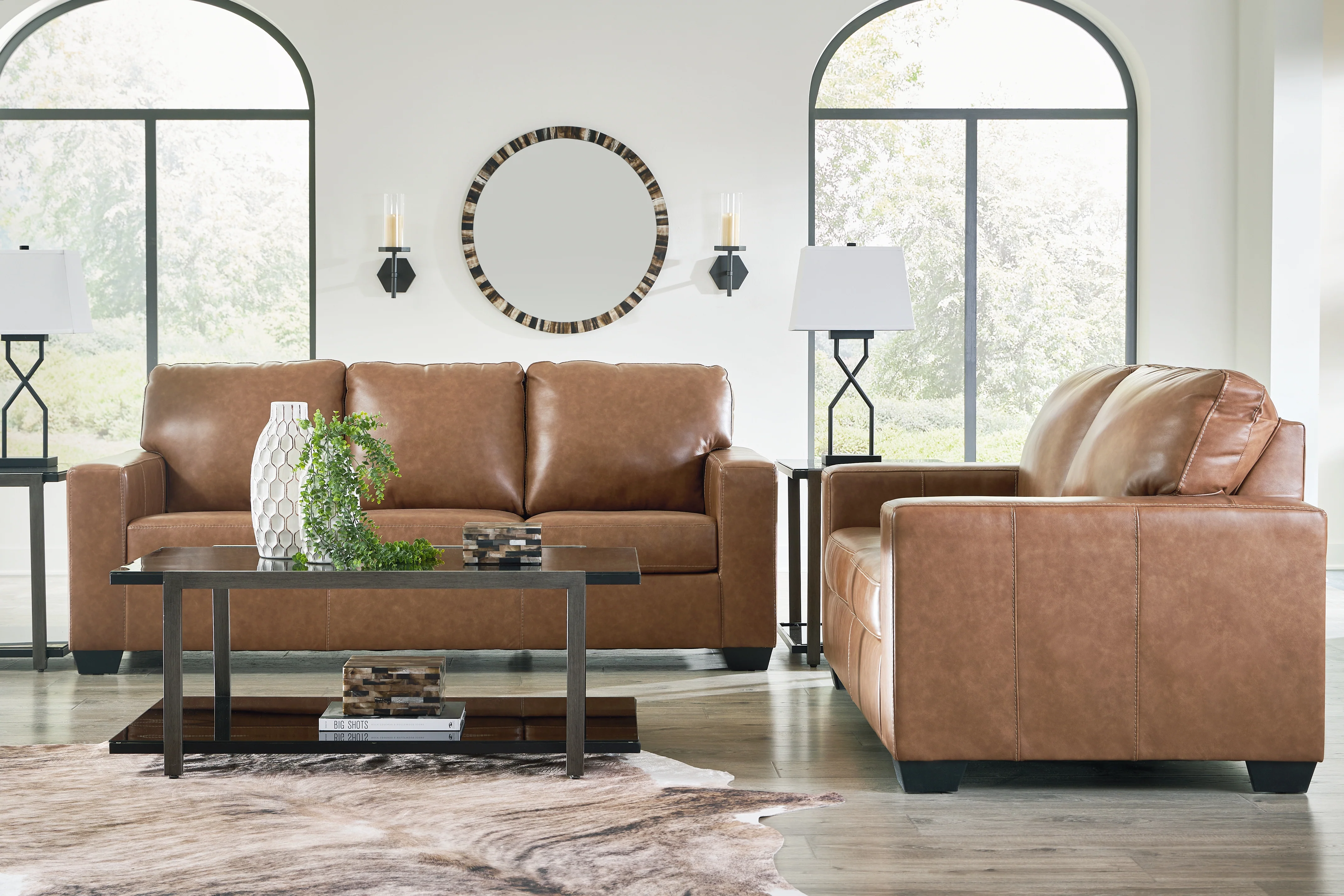 Bolsena Caramel Sofa and Loveseat - Image 4