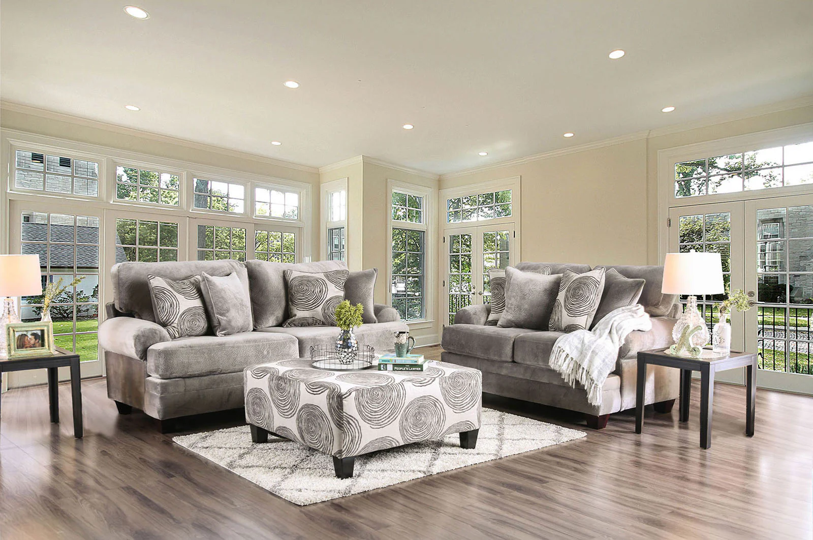 Bonaventura Gray/Pattern Sofa - Image 3