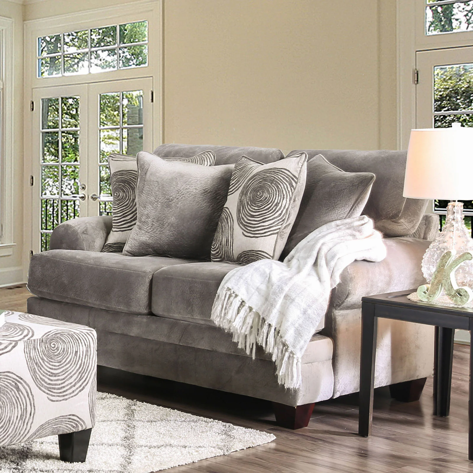 Bonaventura Gray/Pattern Sofa & Loveseat - Image 2