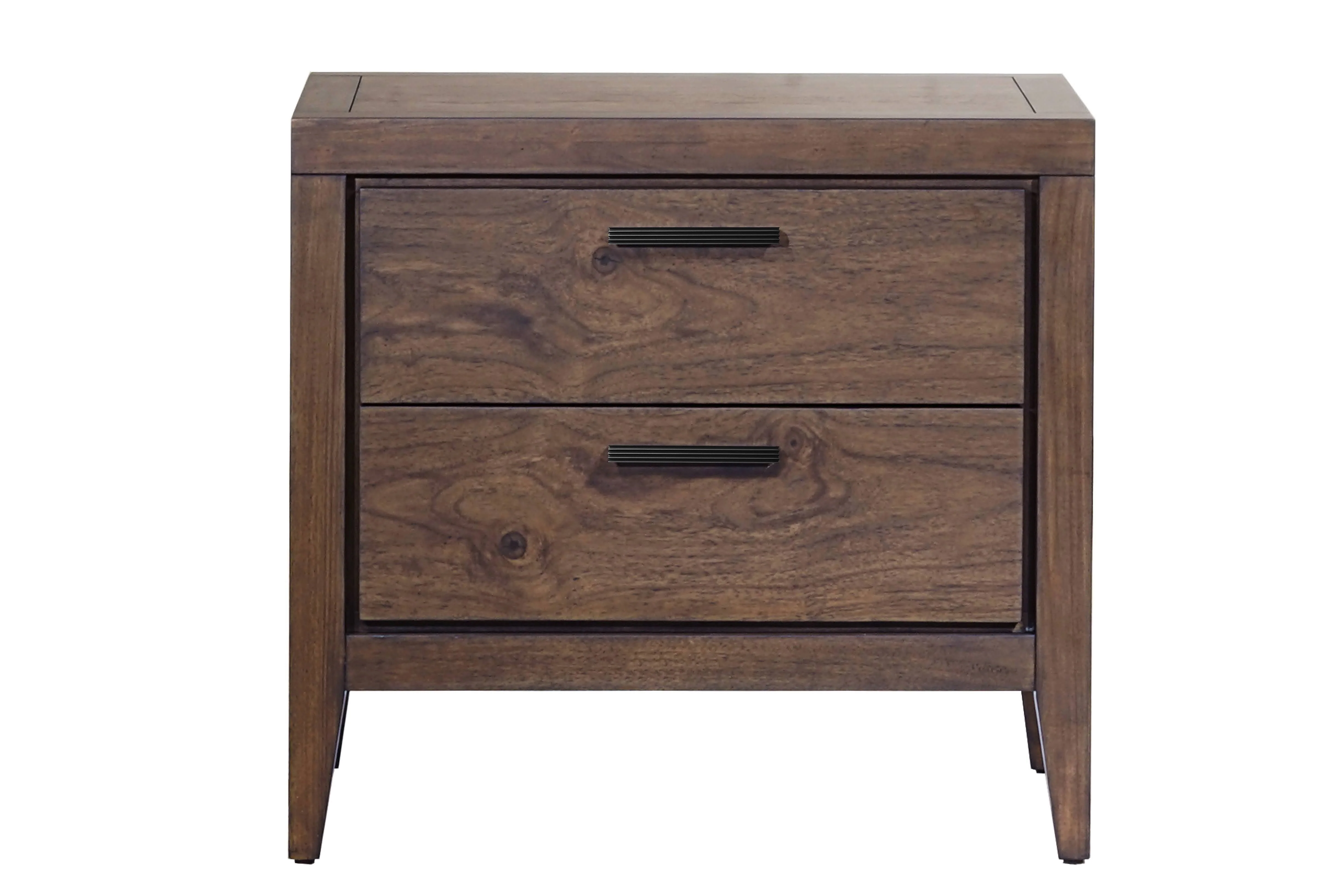Boracay Two Drawer USB Charging Nightstand in Wild Oats Brown - Image 2