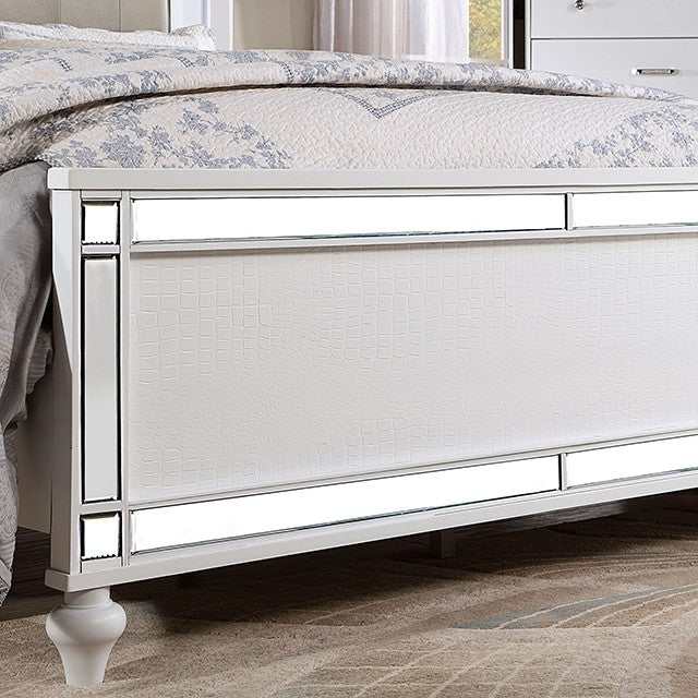 Brachium White Cal. King Bed w/ HB LED - Image 4