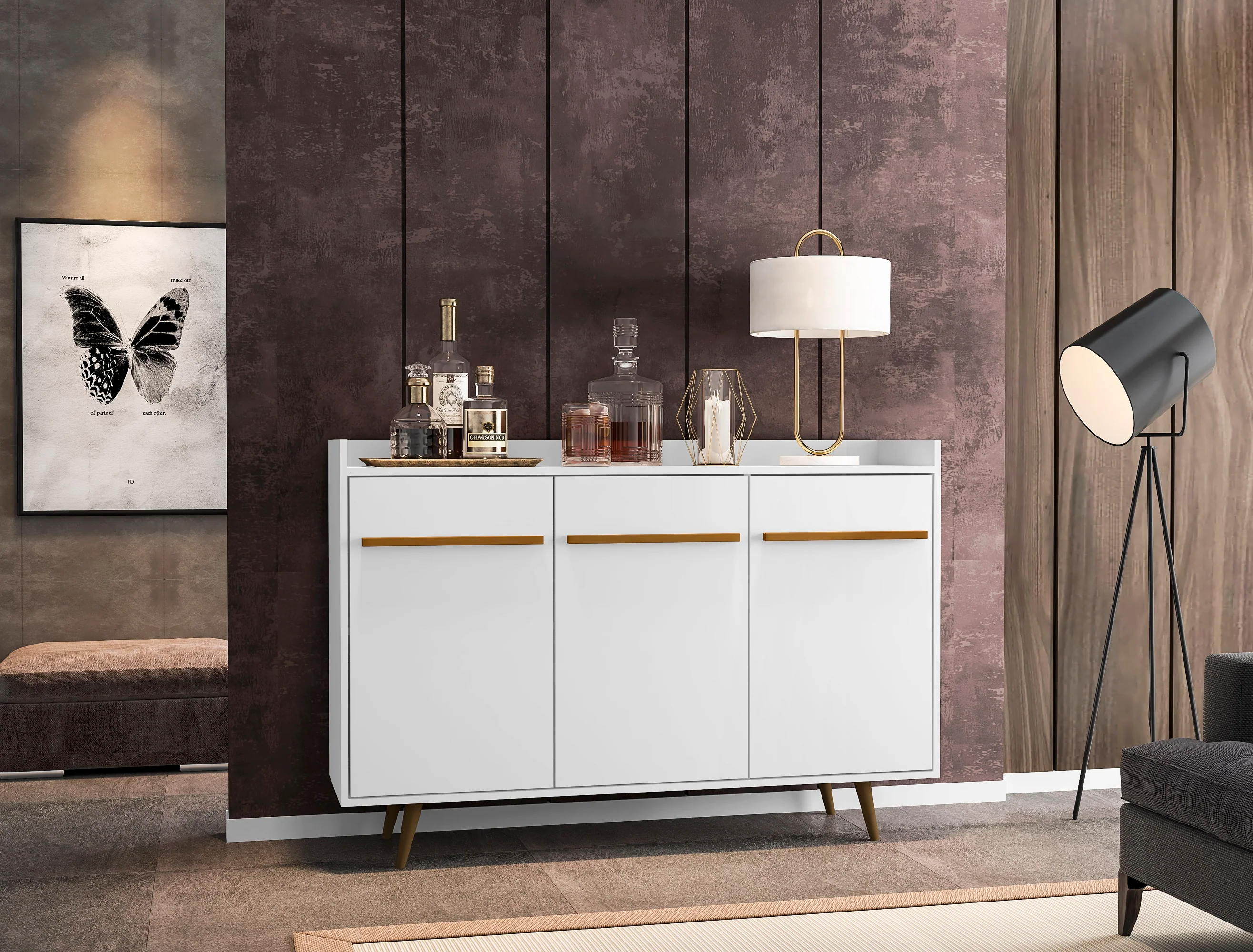 Bradley 53.54 Buffet Stand in White - Image 5