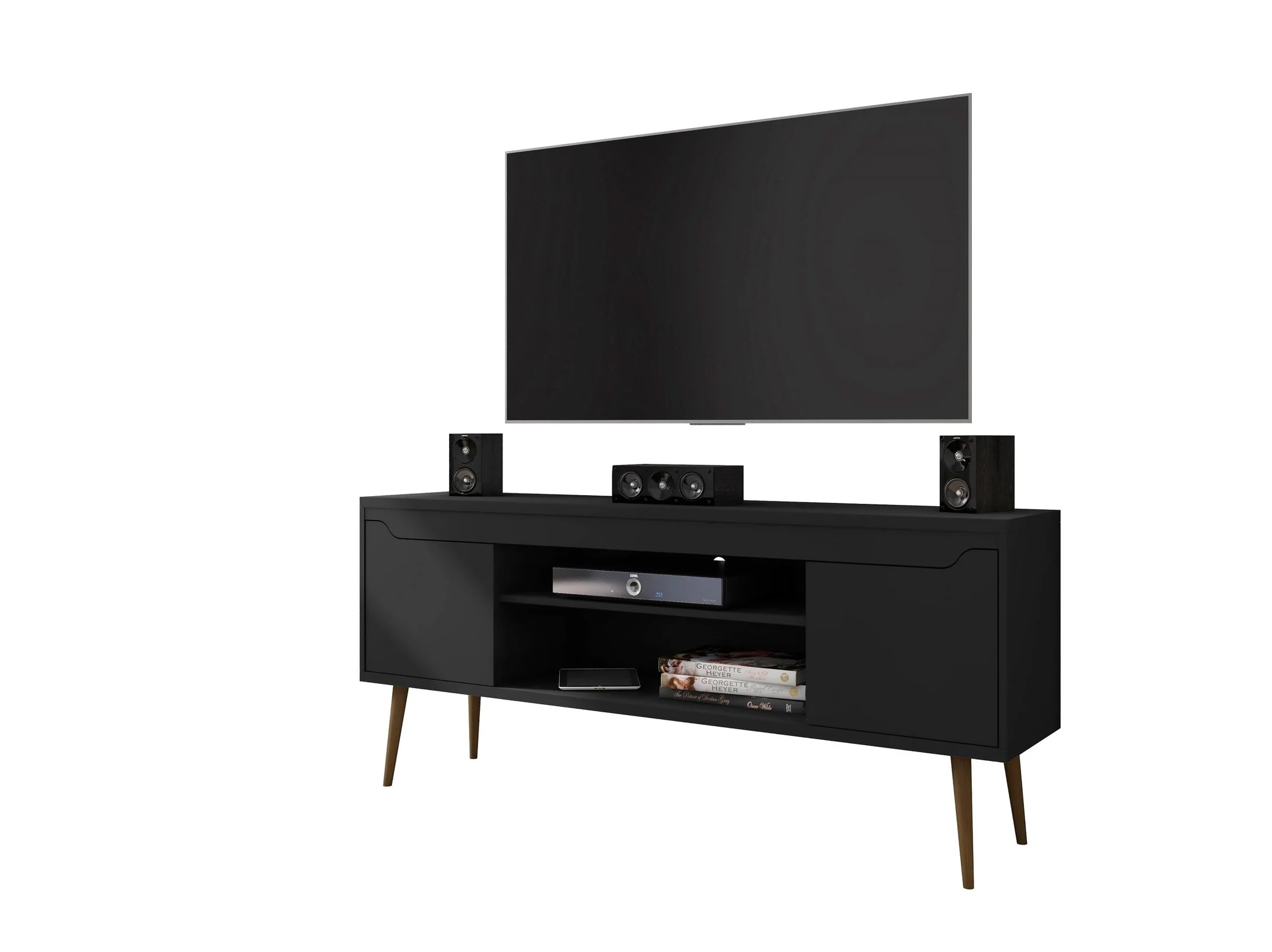 Bradley 62.99 TV Stand in Black - Image 3