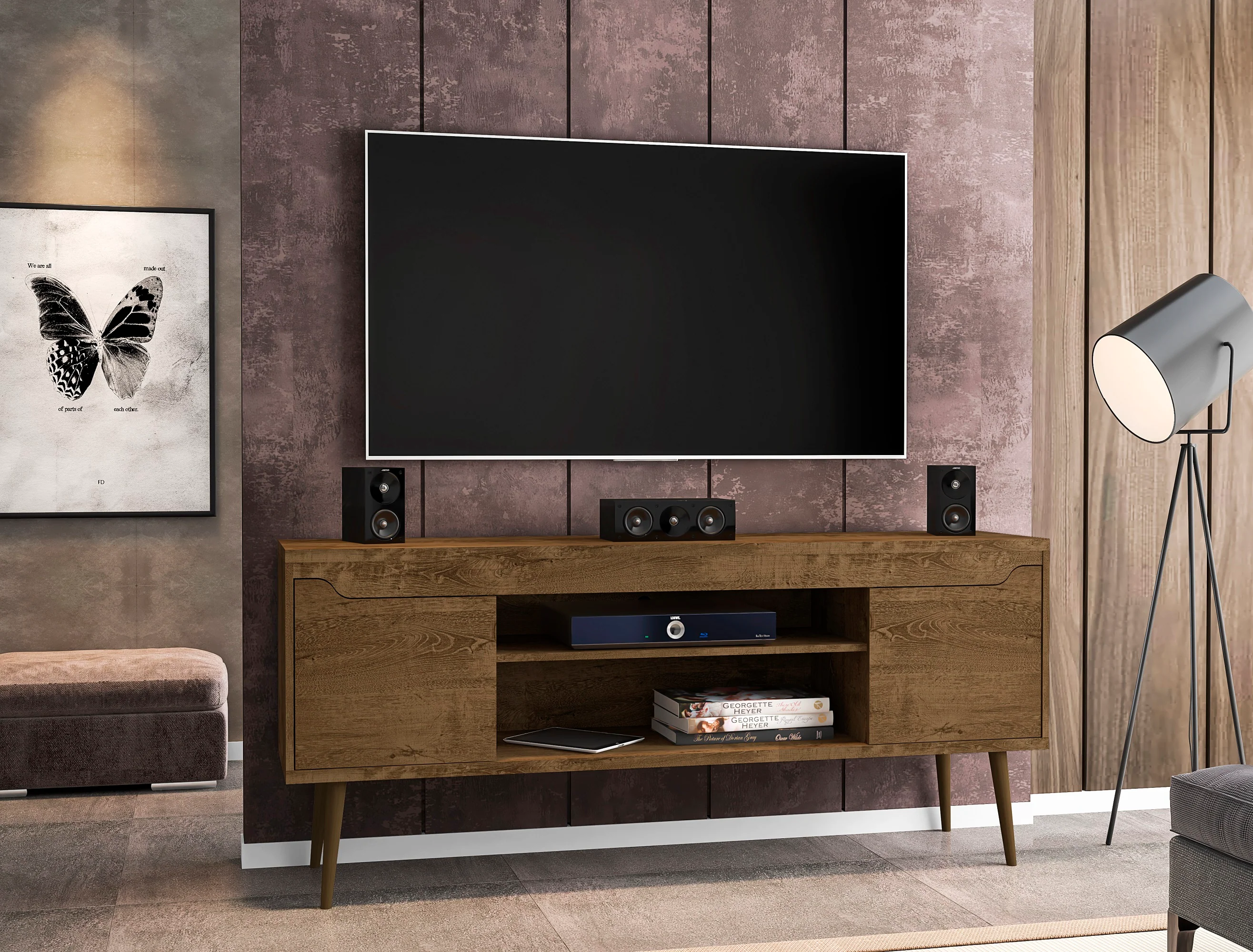 Bradley 62.99 TV Stand in Rustic Brown - Image 5