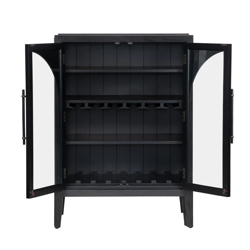Braxton Black Wine Cabinet - Image 3