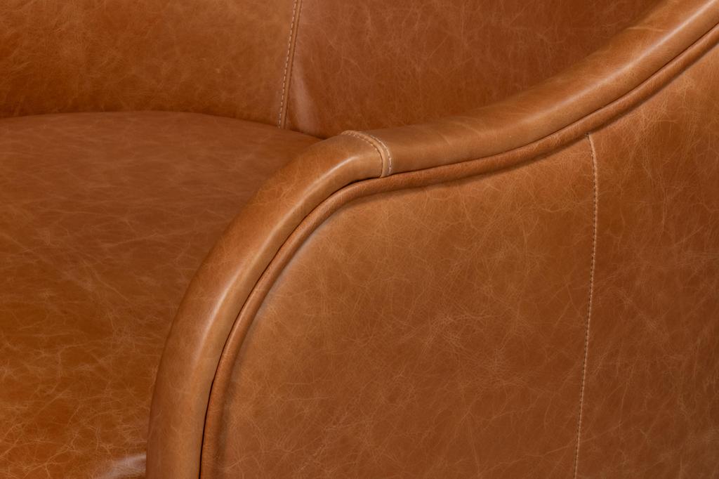 Braxton Brown Leather Swivel Chair - Image 10