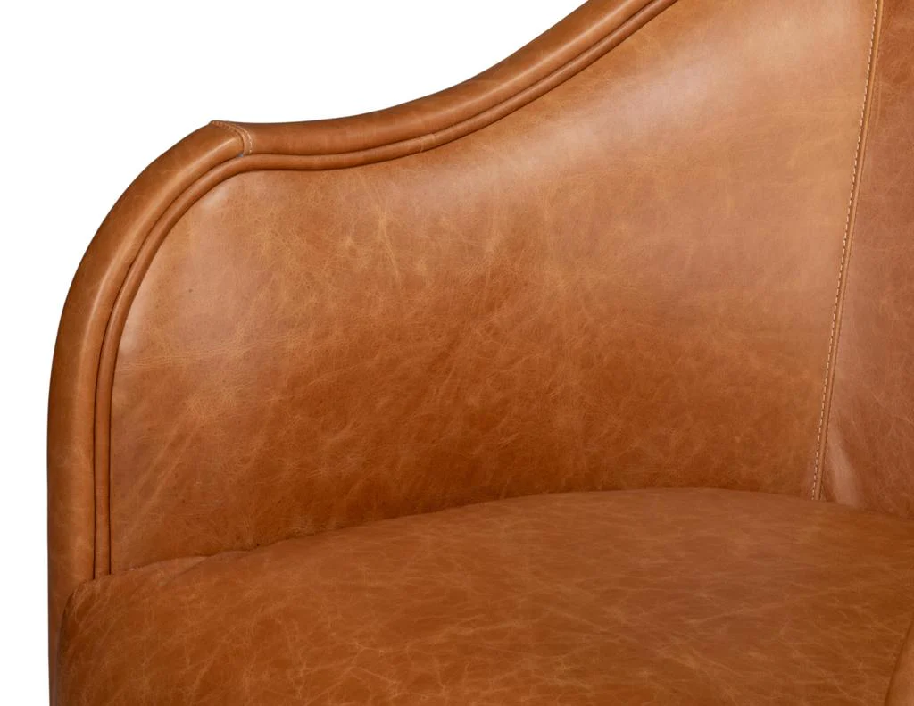 Braxton Brown Leather Swivel Chair - Image 8