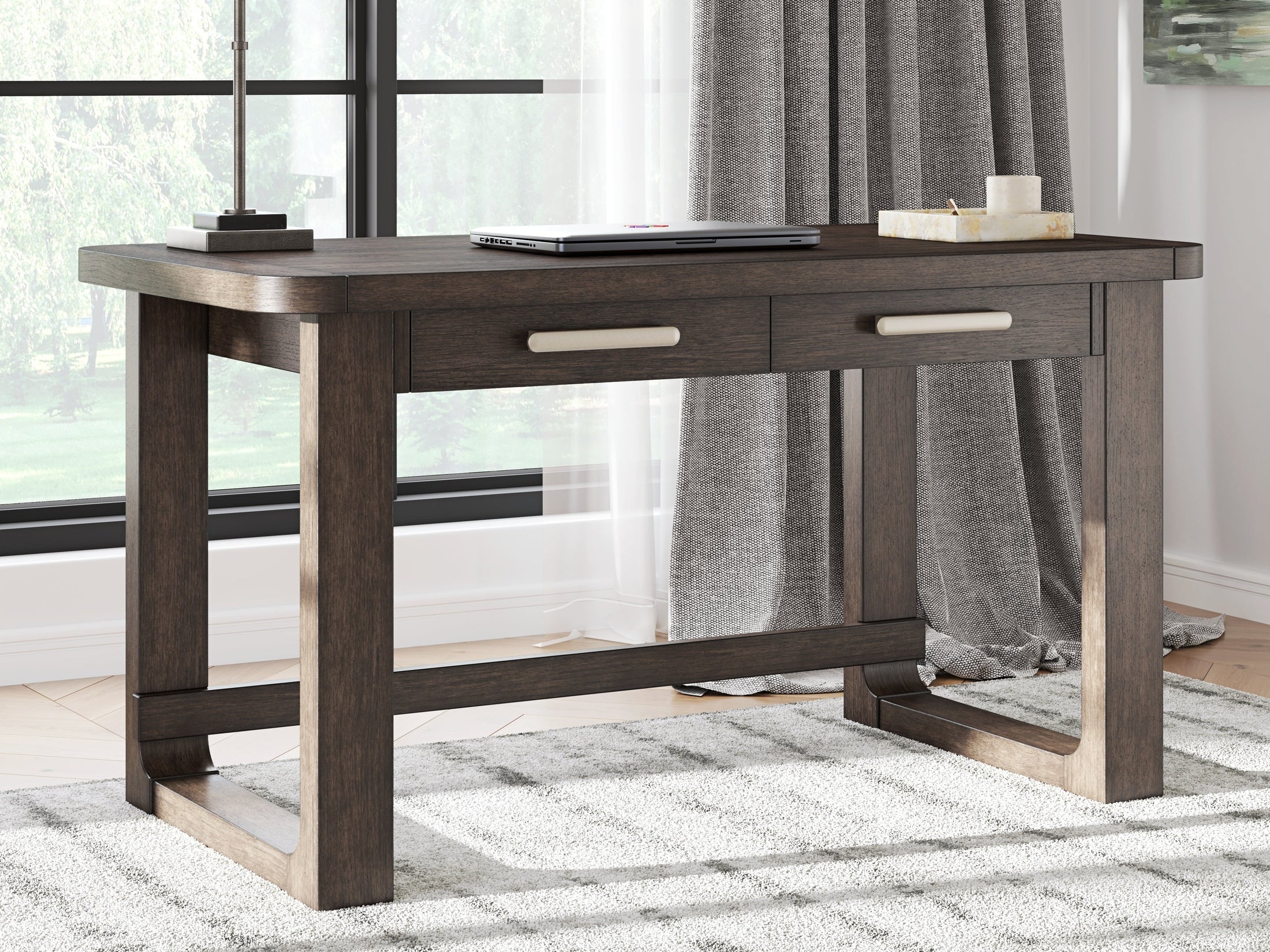 Breckington Dark Brown Home Office Desk (Online Special Price)