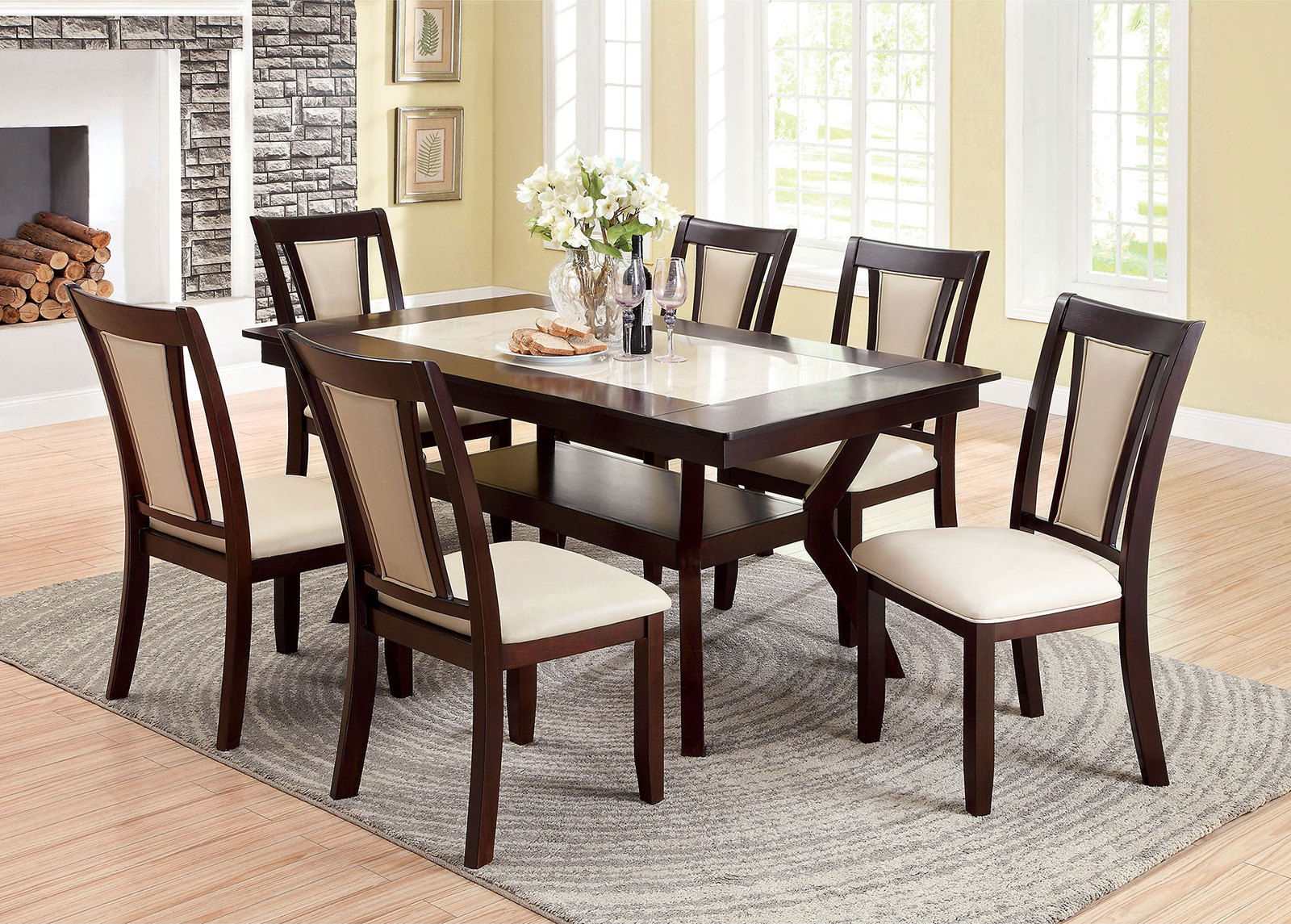 Brent Dark Cherry & Ivory Dining Chair (Set of 2) - Image 2