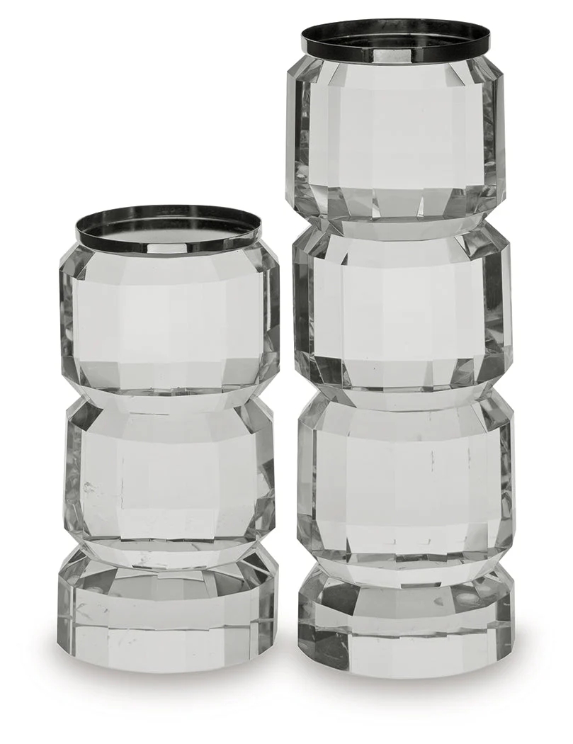 Brentley Clear/Silver Finish Candle Holder Set (Set of 2) (Online Special Price) - Image 2