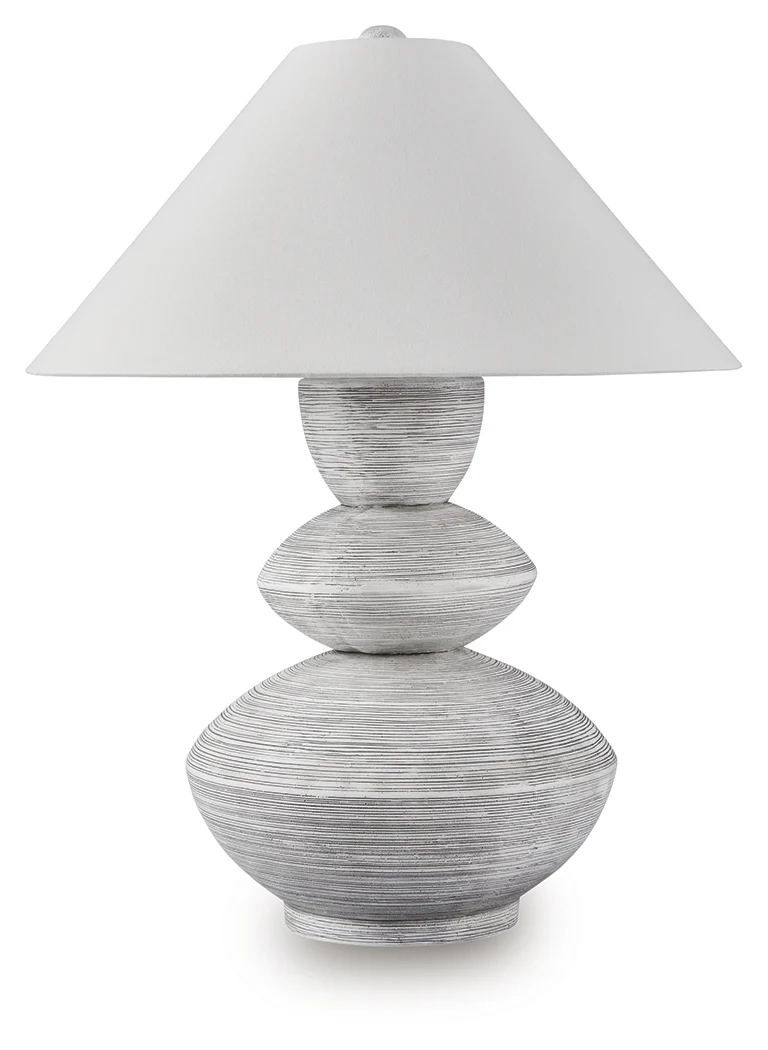 Brickdon Distressed White Poly Table Lamp - Image 2