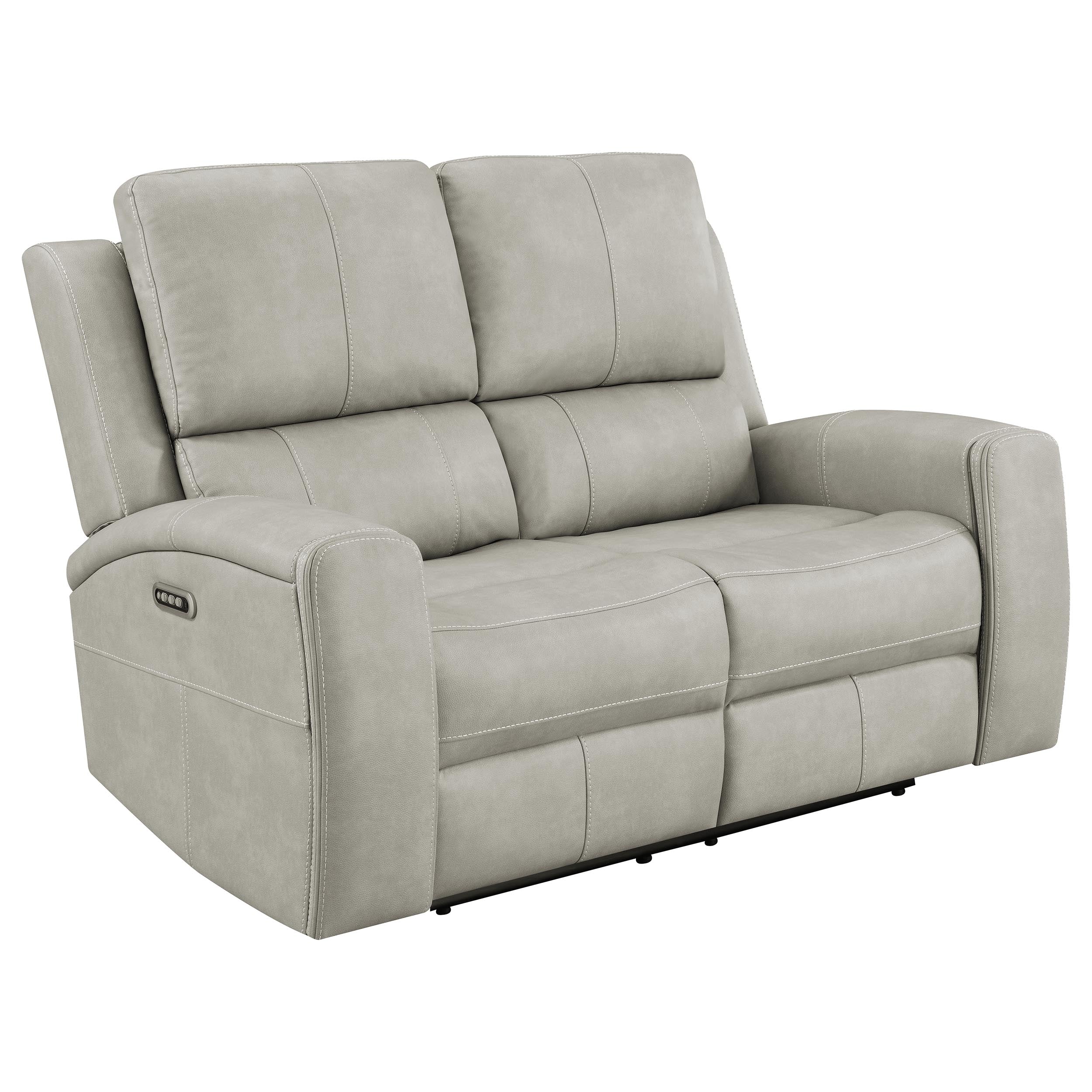 Brickston Grey 2-piece Triple Power Reclining Sofa Set - Image 5
