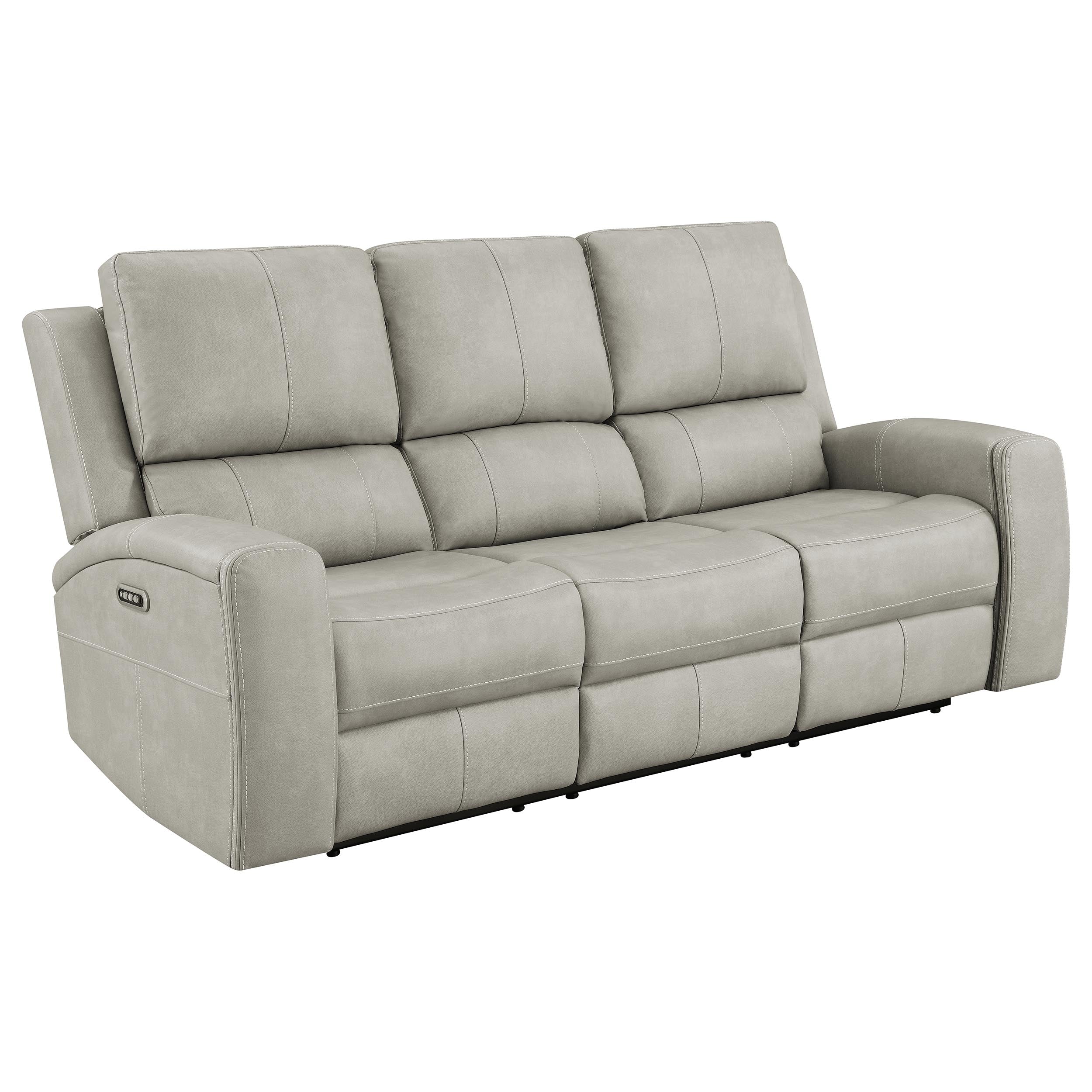 Brickston Grey 3-piece Triple Power Reclining Sofa Set - Image 2