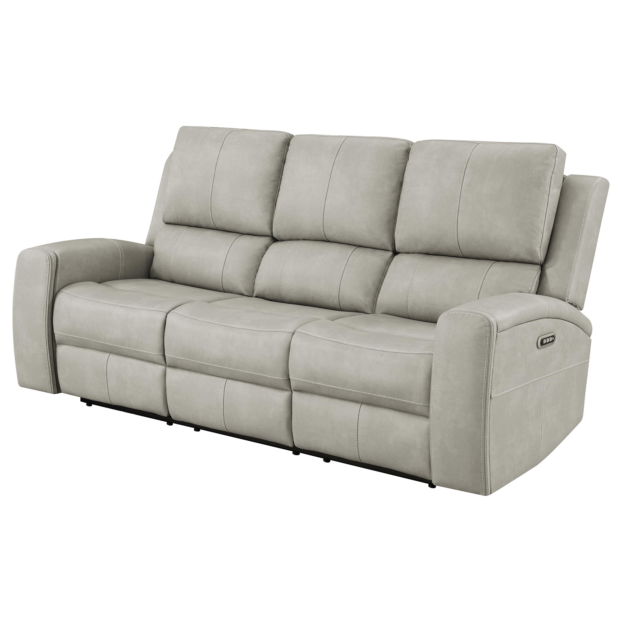 Brickston Grey Triple Power Reclining Sofa - Image 4