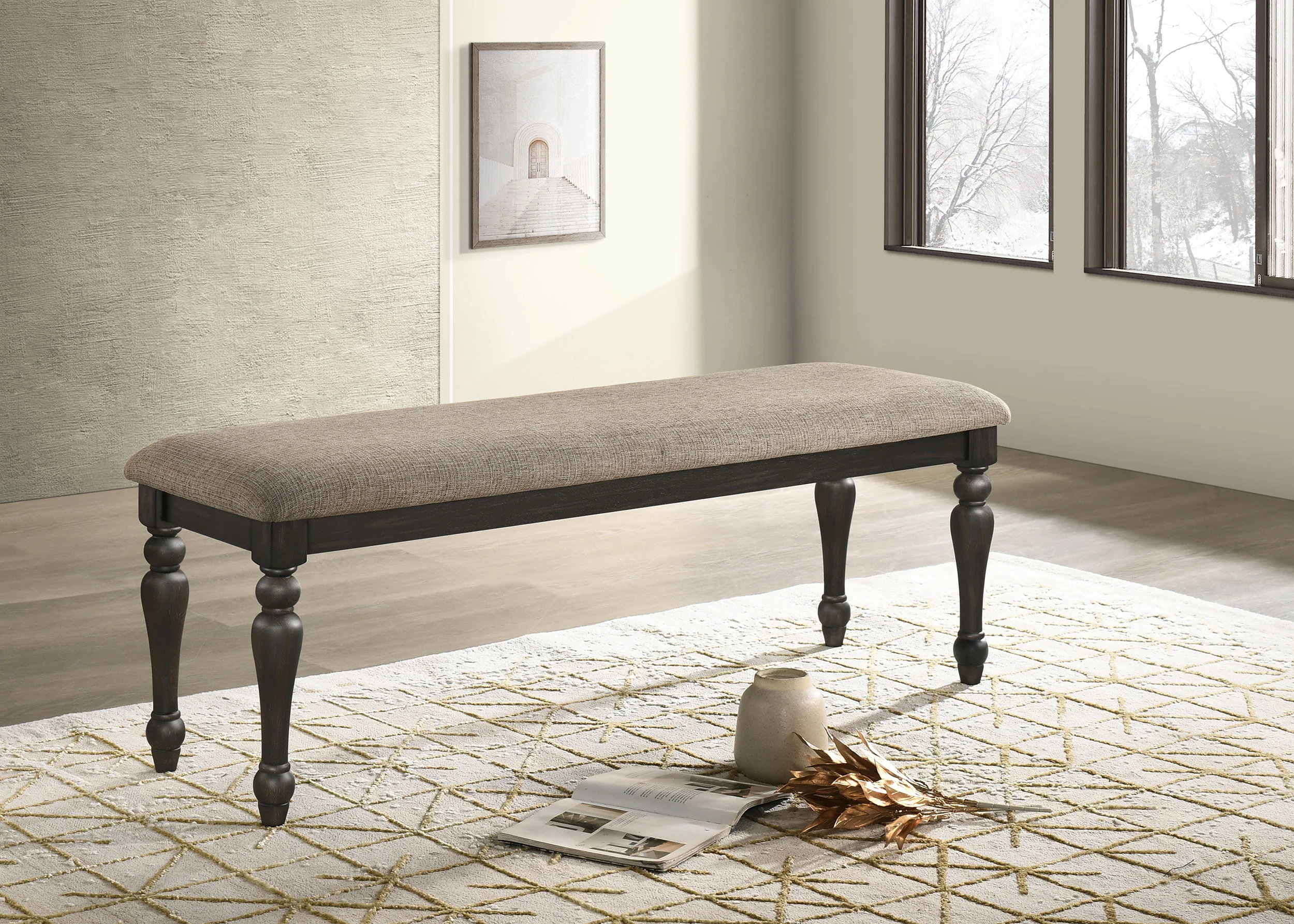 Bridget Charcoal Sandthrough Dining Bench - Image 2