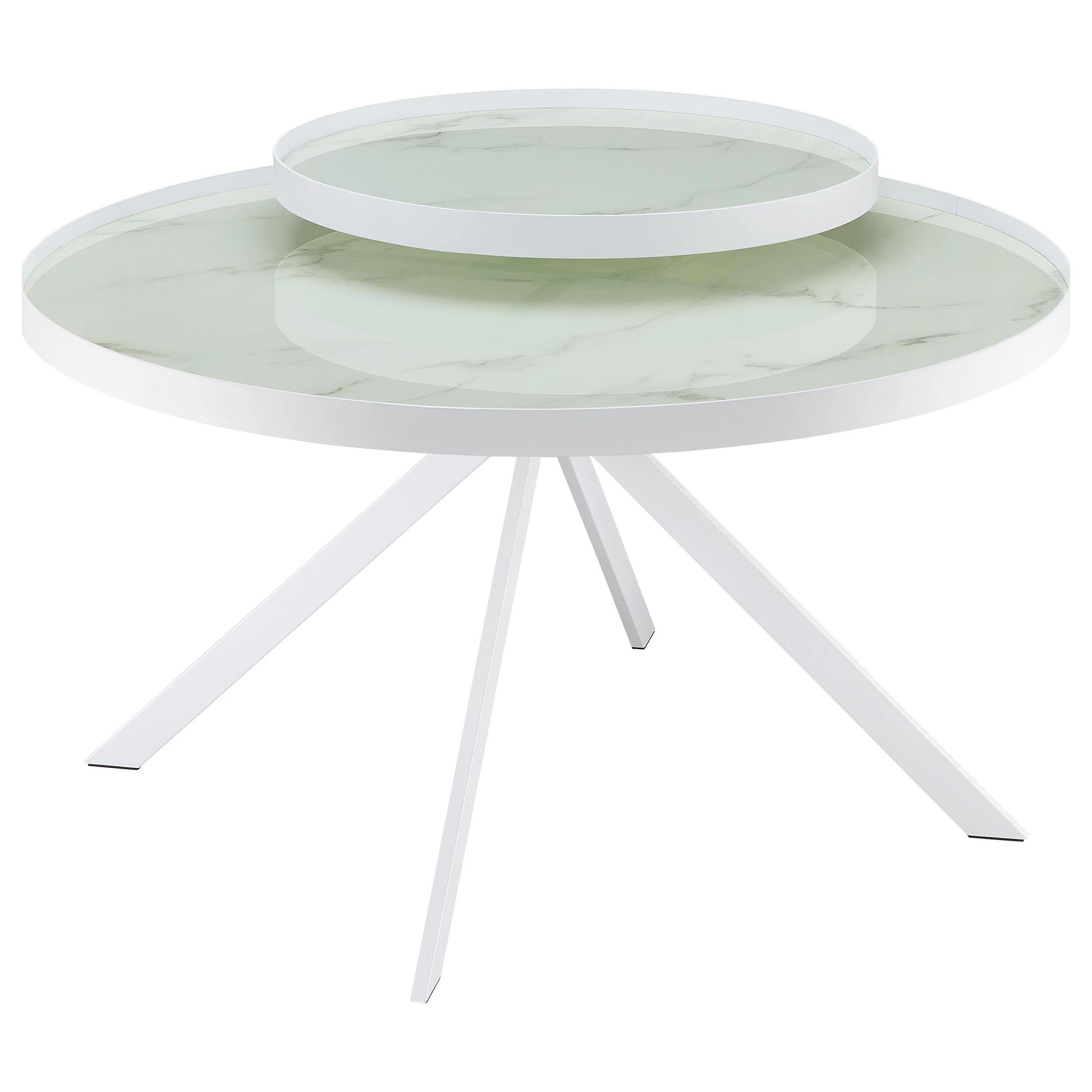 Briggs White 2-piece Round Coffee and End Table Set - Image 6