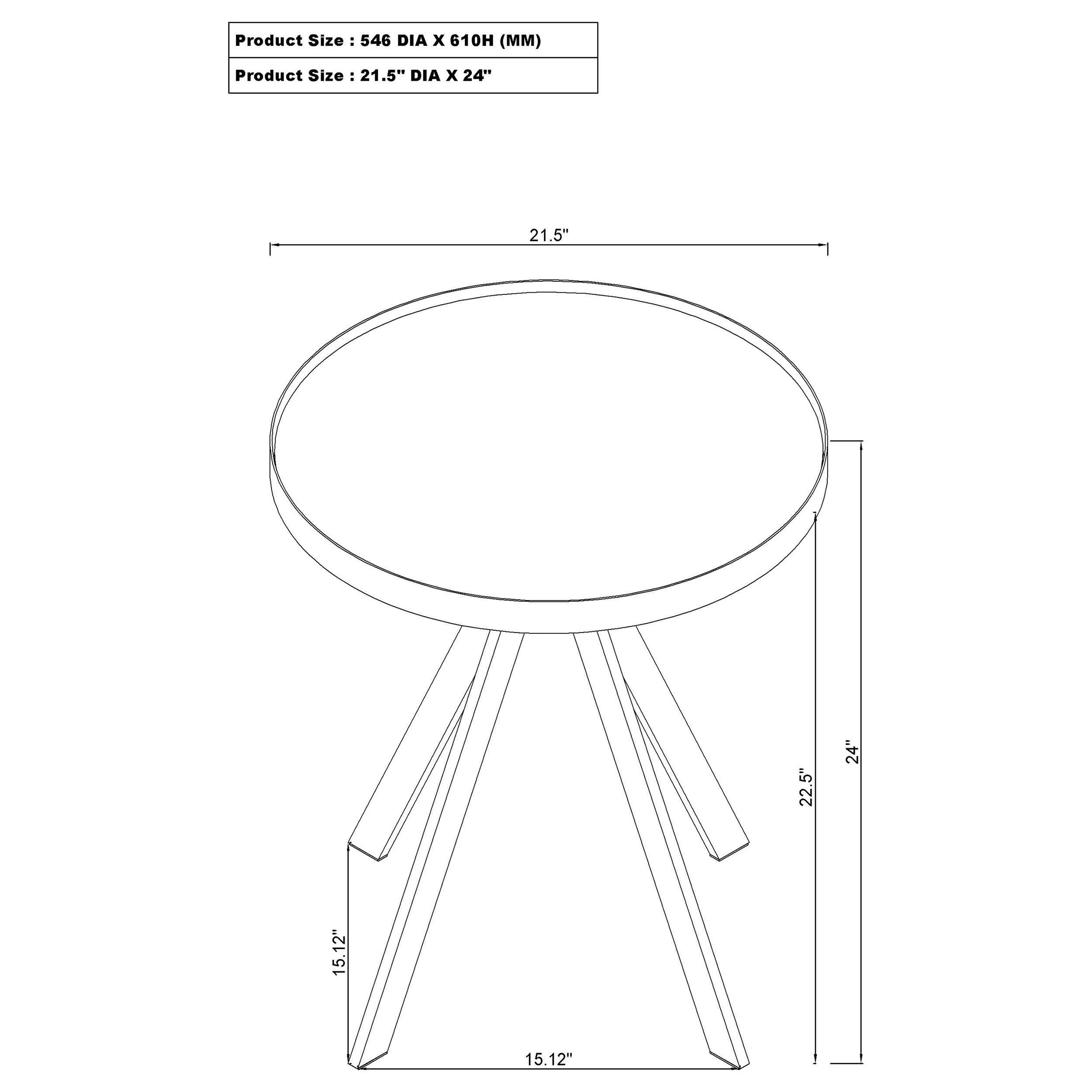 Briggs White Round Marble Printed Glass Top End Side Table - Image 9