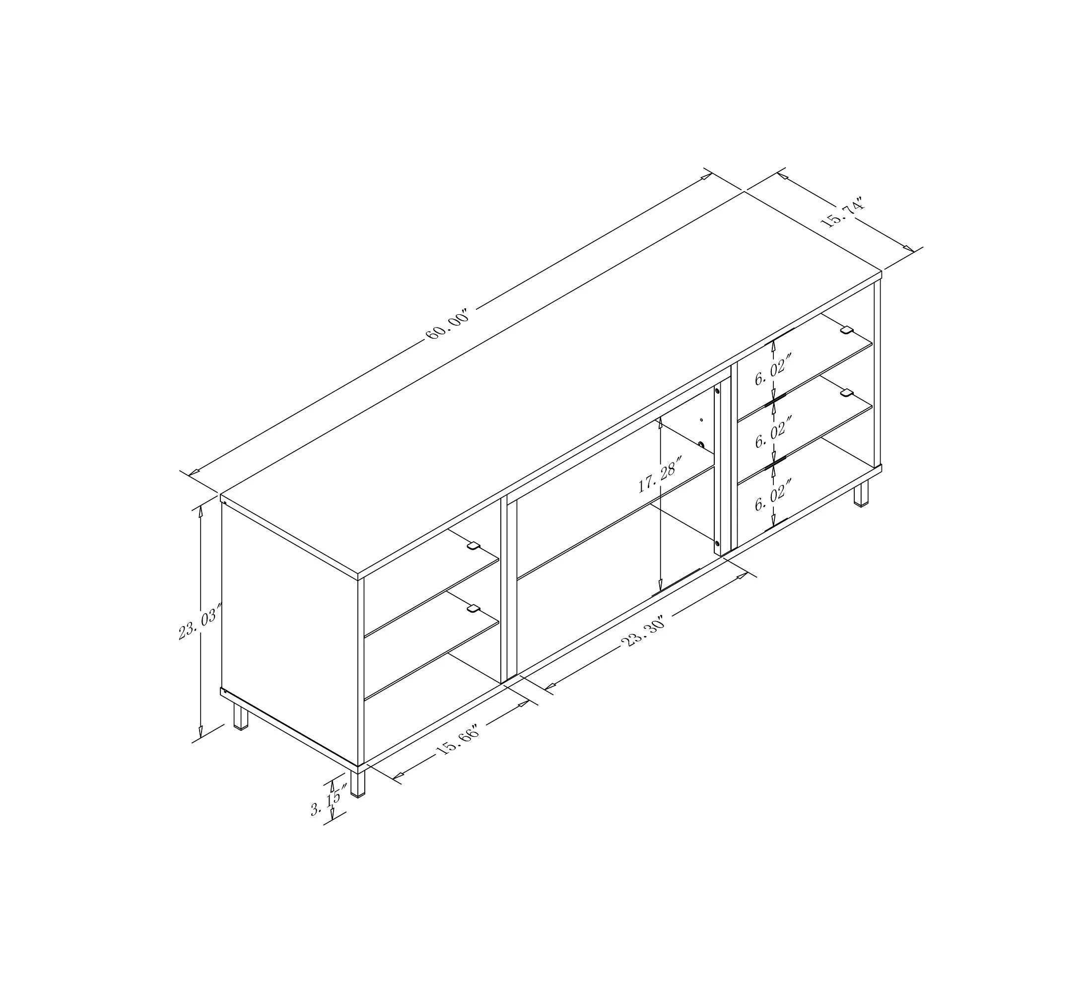 Brighton 60" TV Stand in Onyx - Image 10