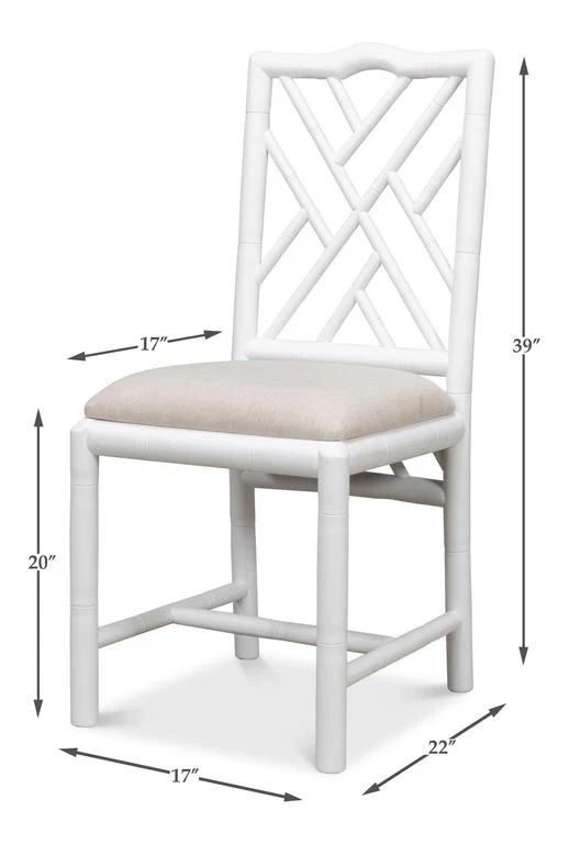 Brighton Bamboo White Side Chair (Set of 2) - Image 12