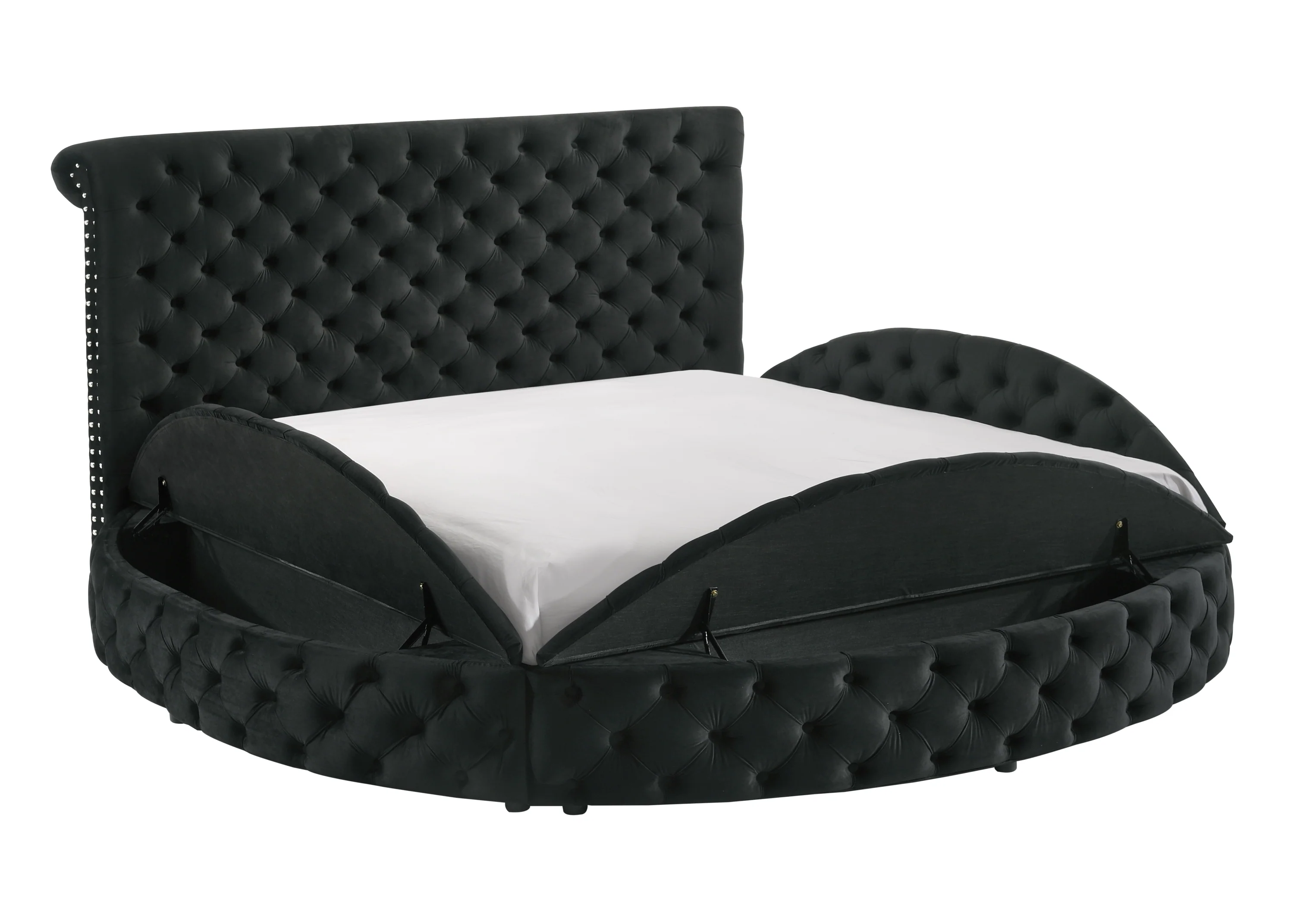 Brigitte Black Queen Upholstered Storage Bed - Image 2