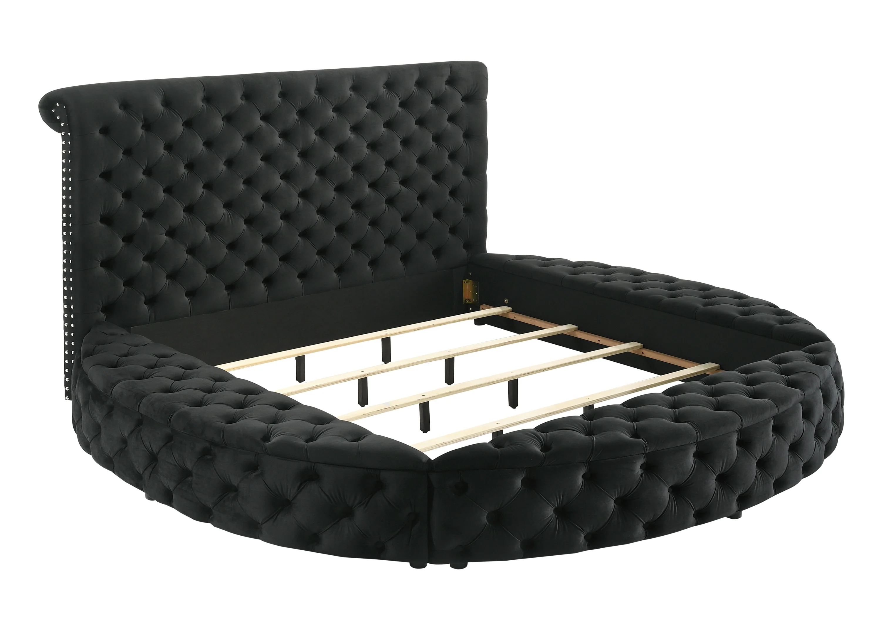 Brigitte Black Queen Upholstered Storage Bed - Image 4
