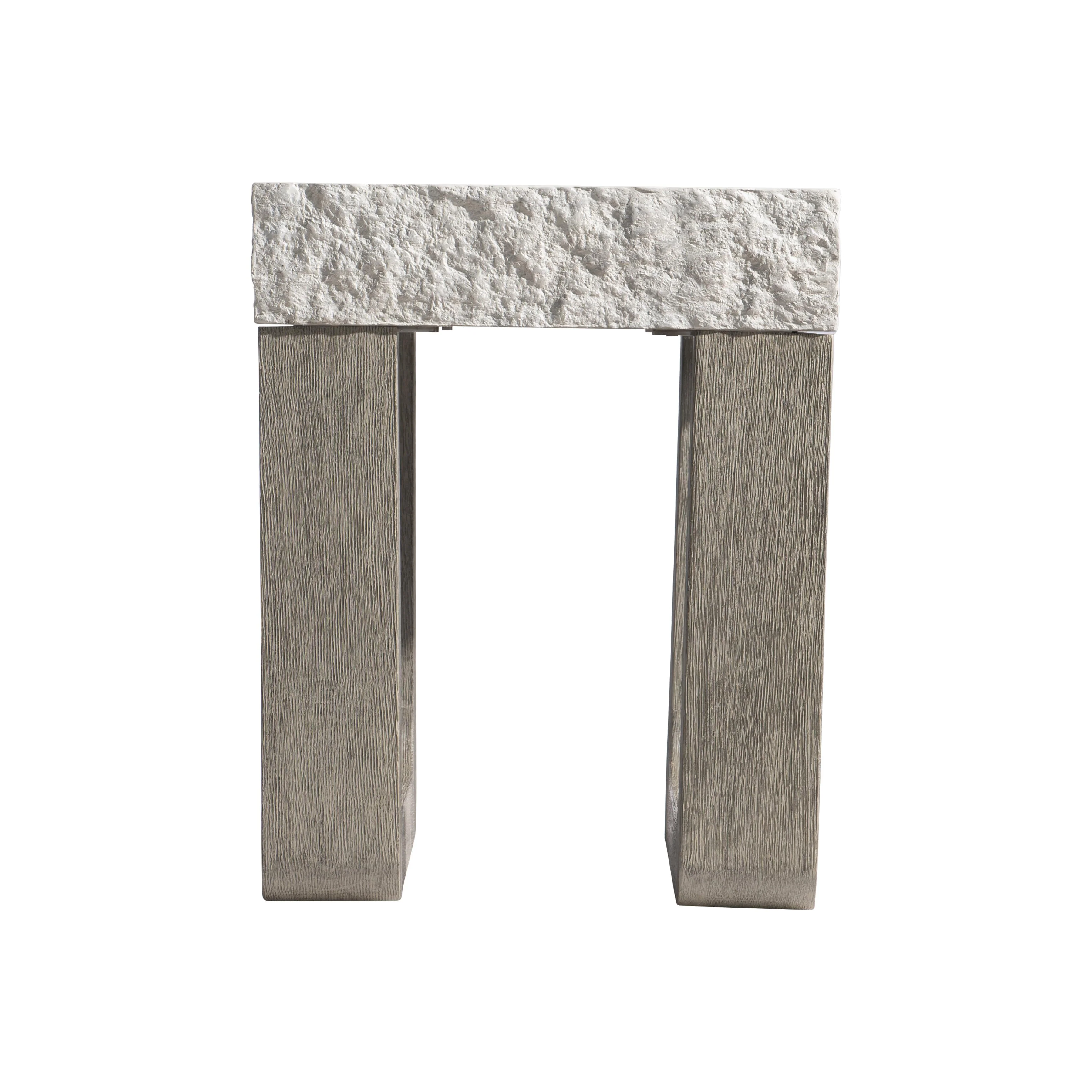Bristol Sand Grey/Weathered Teak Outdoor Side Table - Image 3