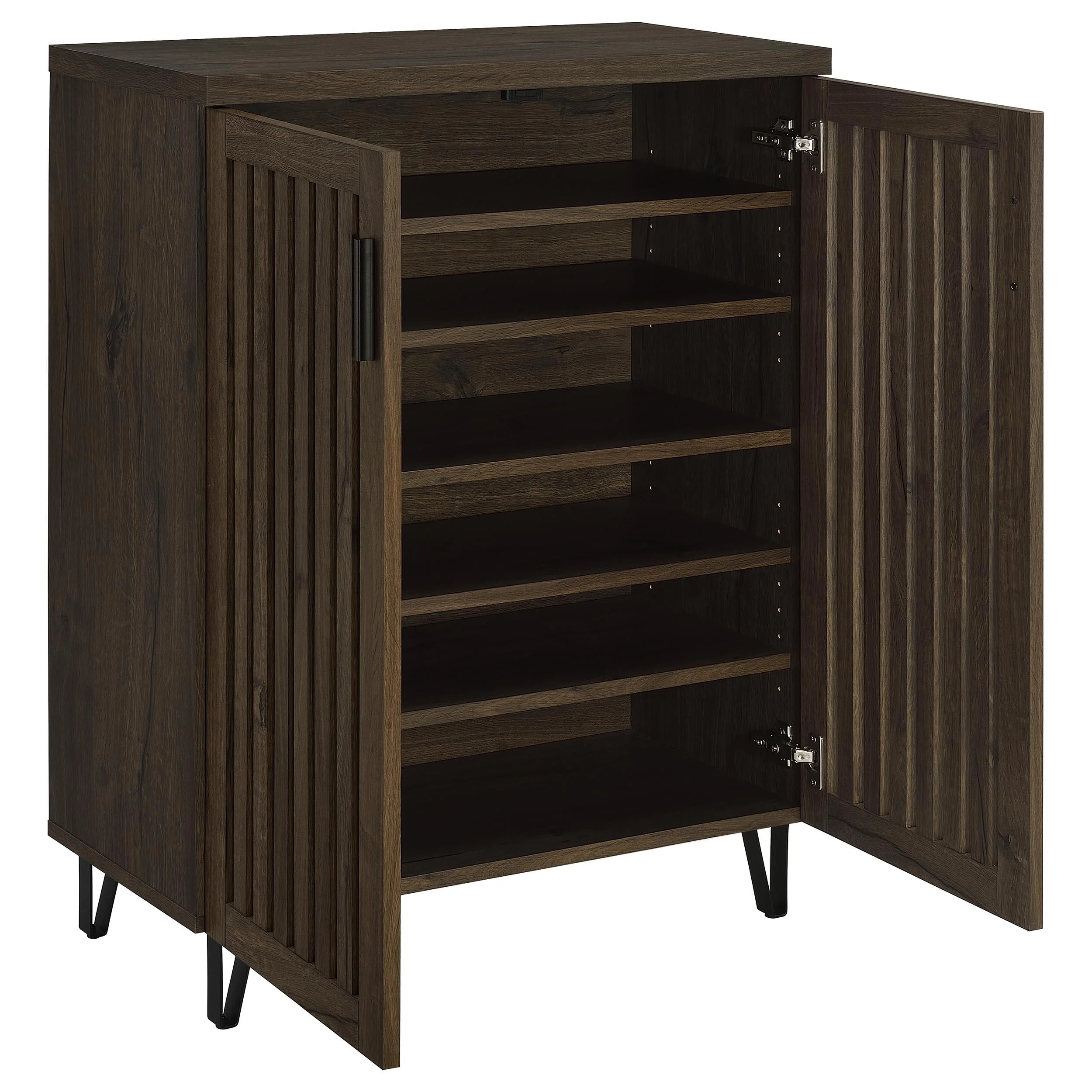 Brixton Smoked Oak 2-door Entryway Shoe Storage Cabinets - Image 3