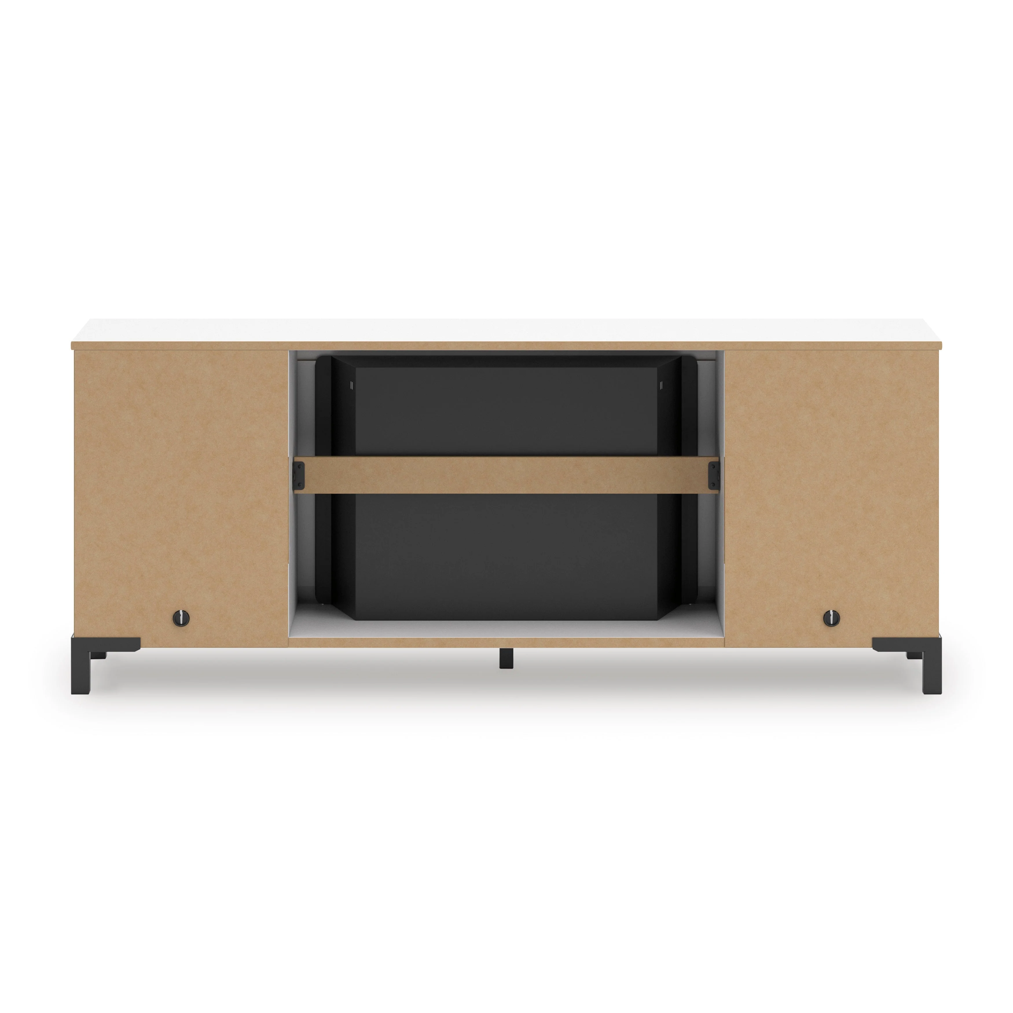 Brollevi White TV Stand with built-in Fireplace (Online Special Price) - Image 12