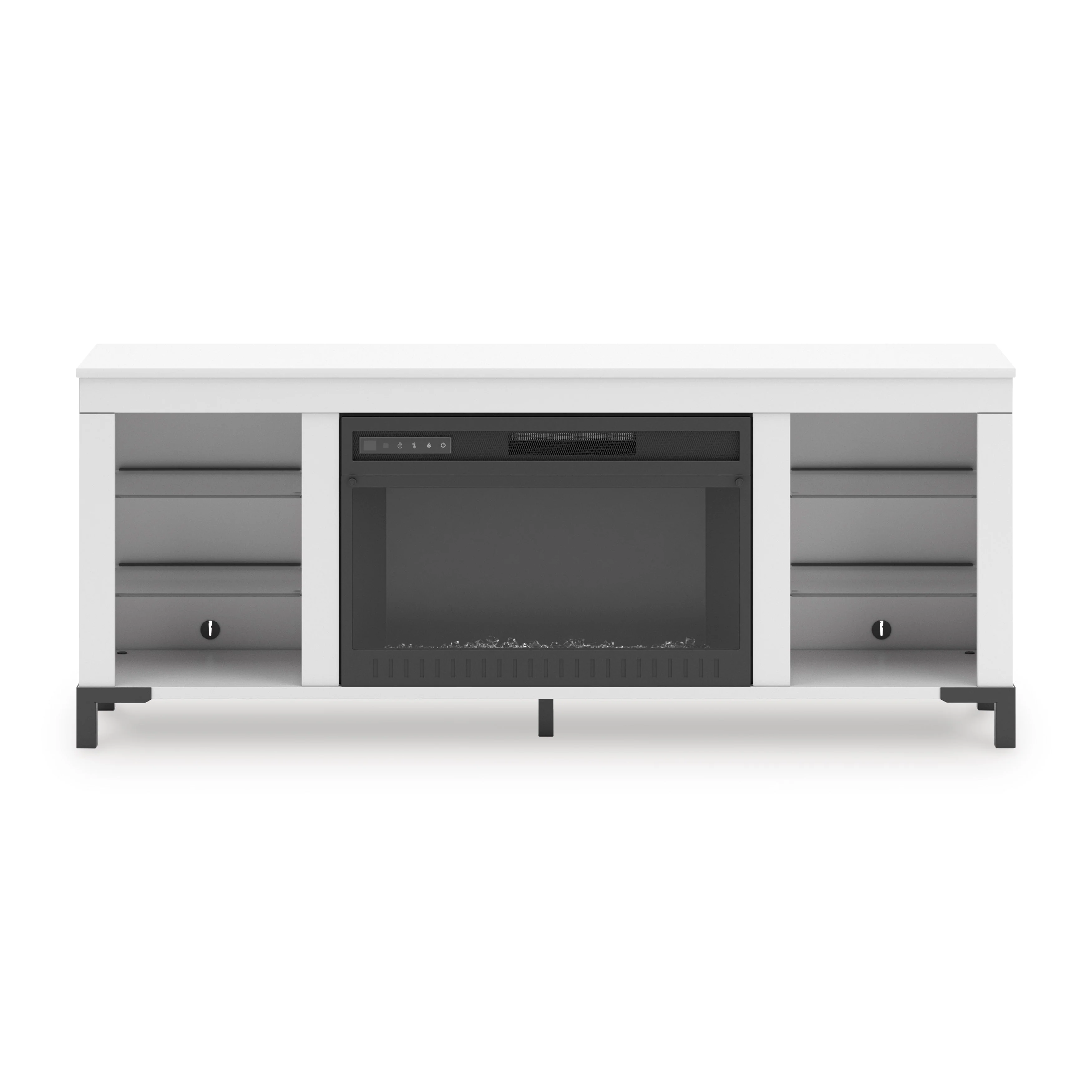 Brollevi White TV Stand with built-in Fireplace (Online Special Price) - Image 9