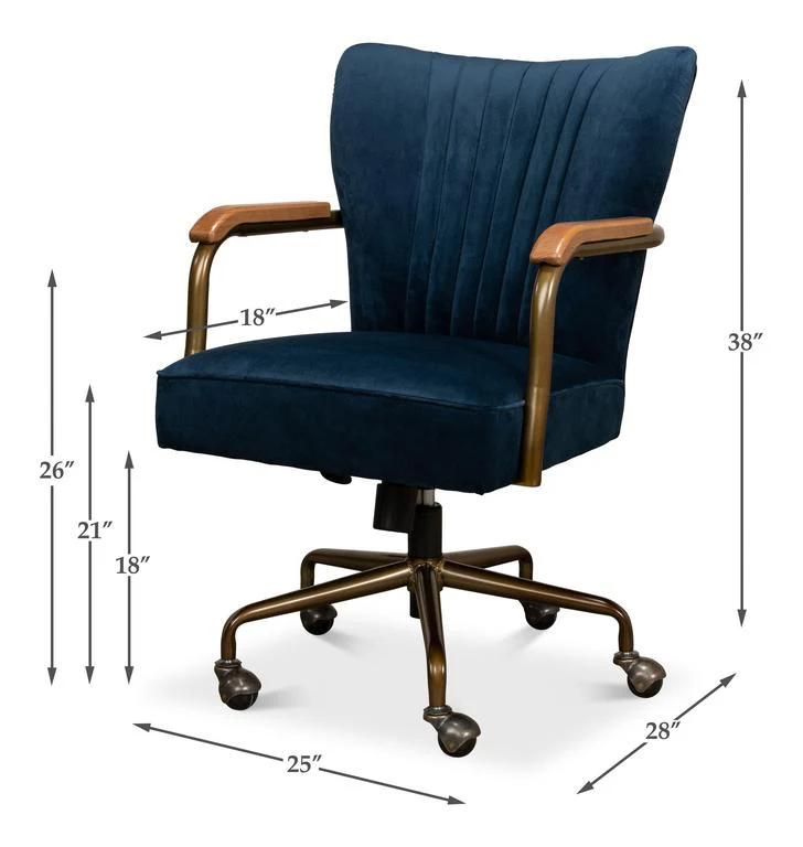 Brooks Blue Swivel Chair - Image 12