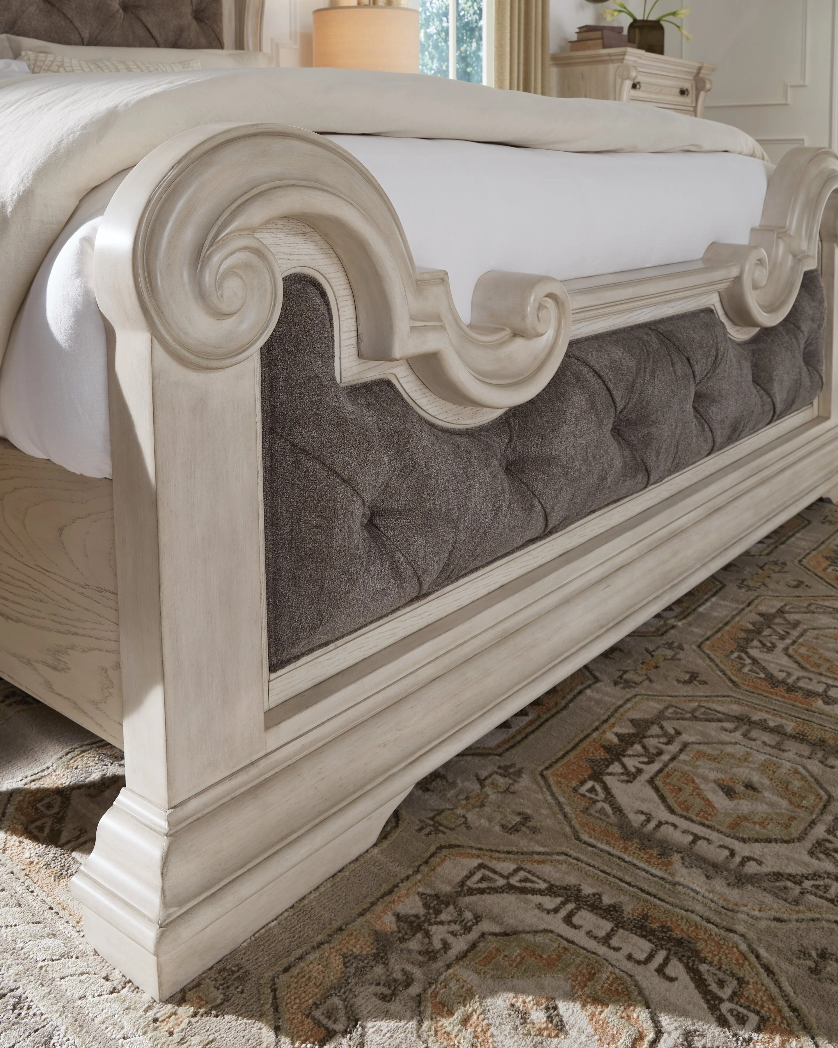 Bruchandi Antique White California King Upholstered Panel Bed (Online Special Price) - Image 7