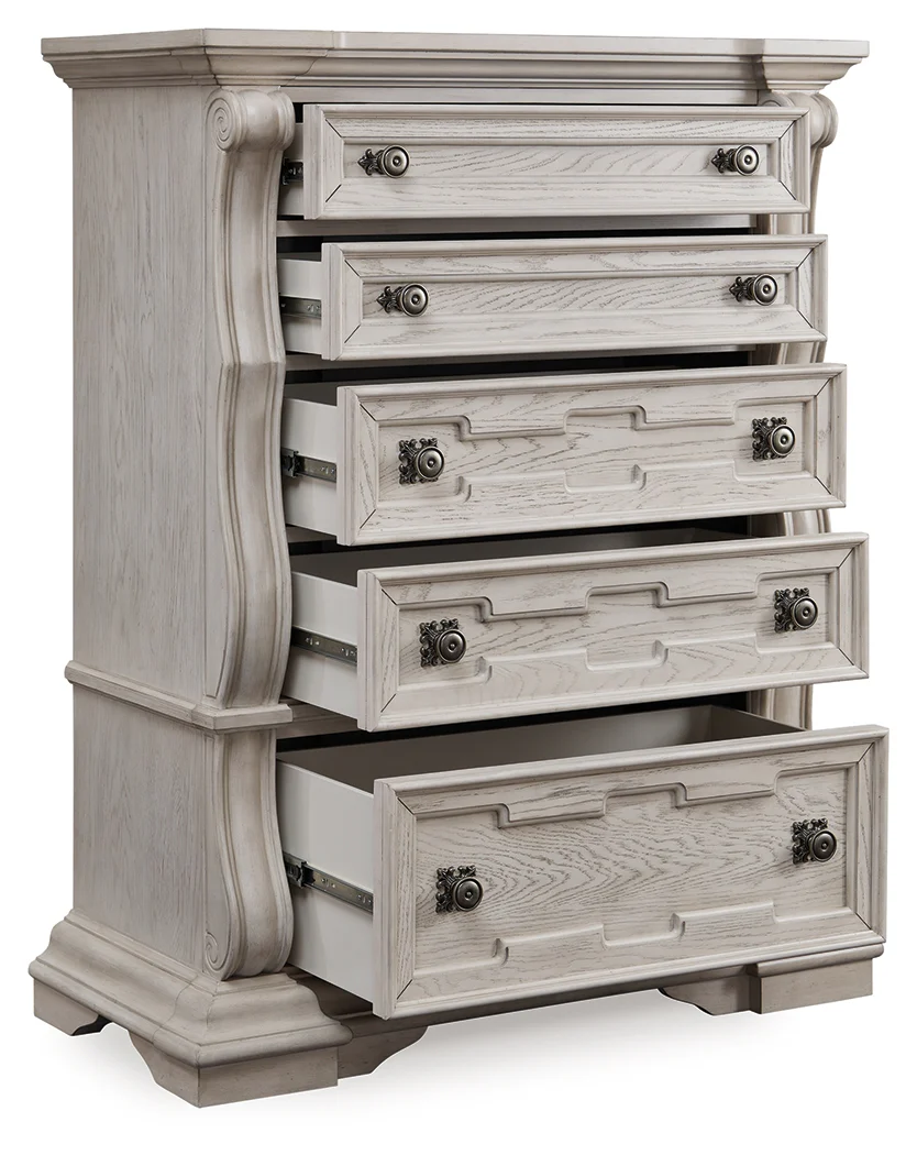 Bruchandi Antique White Five Drawer Chest - Image 3