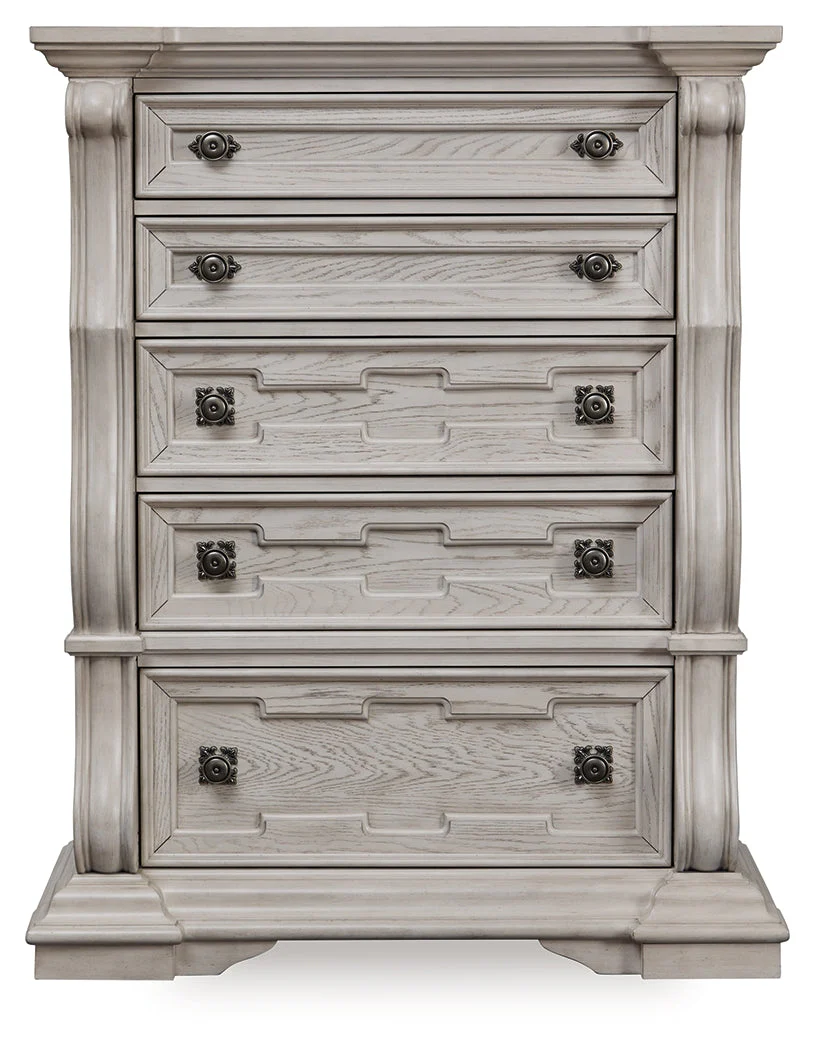 Bruchandi Antique White Five Drawer Chest (Online Special Price) - Image 4