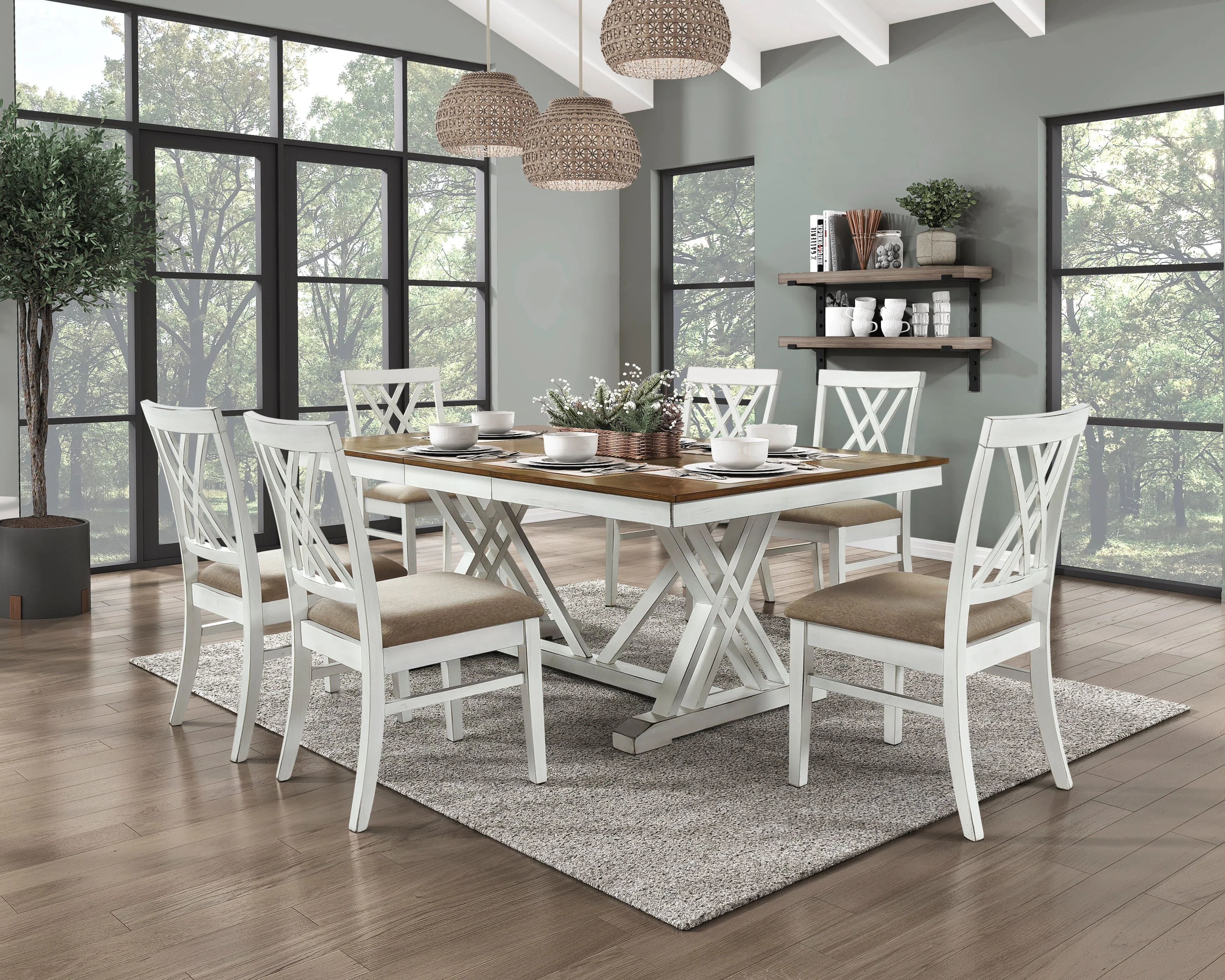 Brunson White/Khaki Side Chair (Set of 2) - Image 6