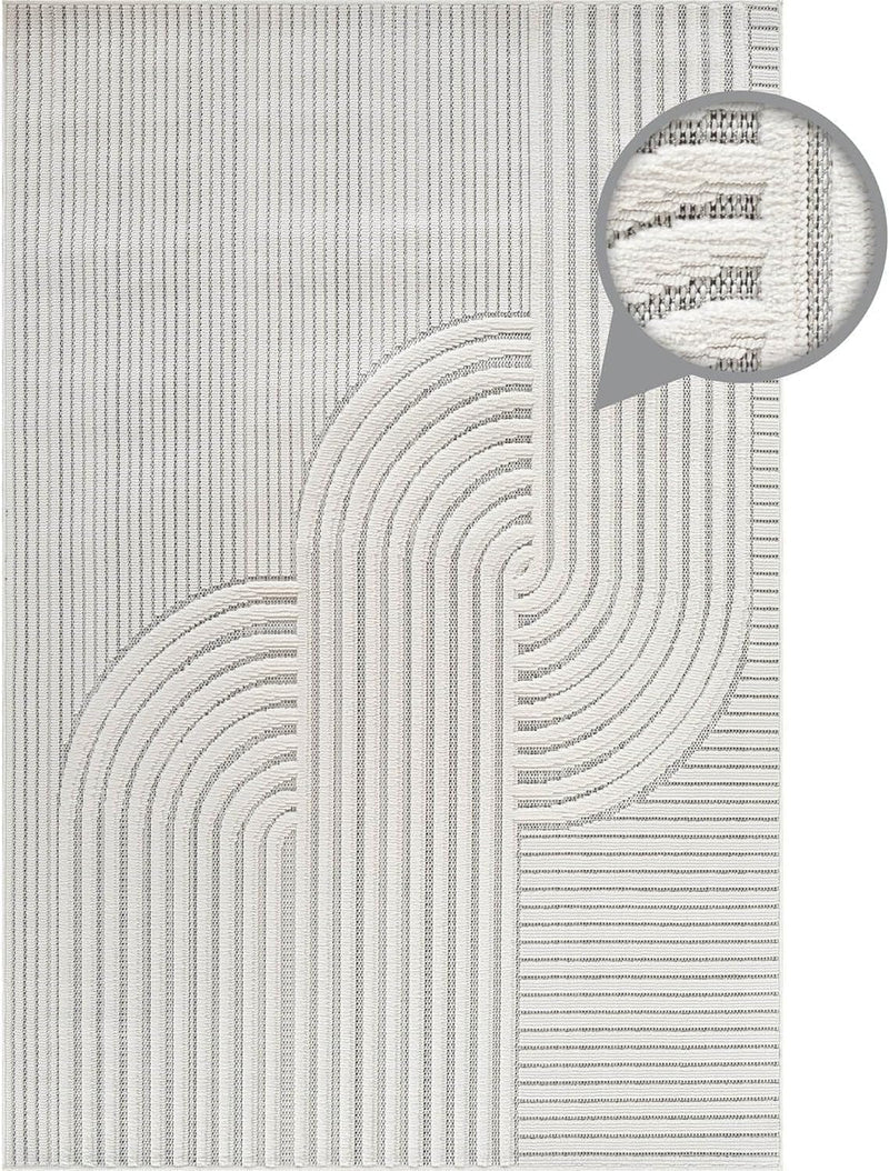 Bunny Gray White Swirl Curved Micro Loop Soft Non Shedding Area Rugs - Image 6
