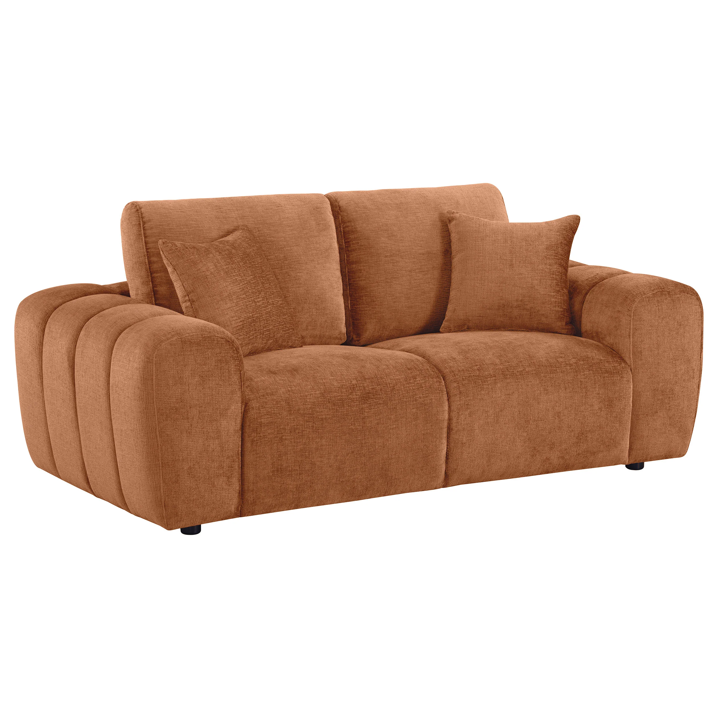 Burnett Burnt Orange 2-piece Chenille Upholstered Sofa Set - Image 5