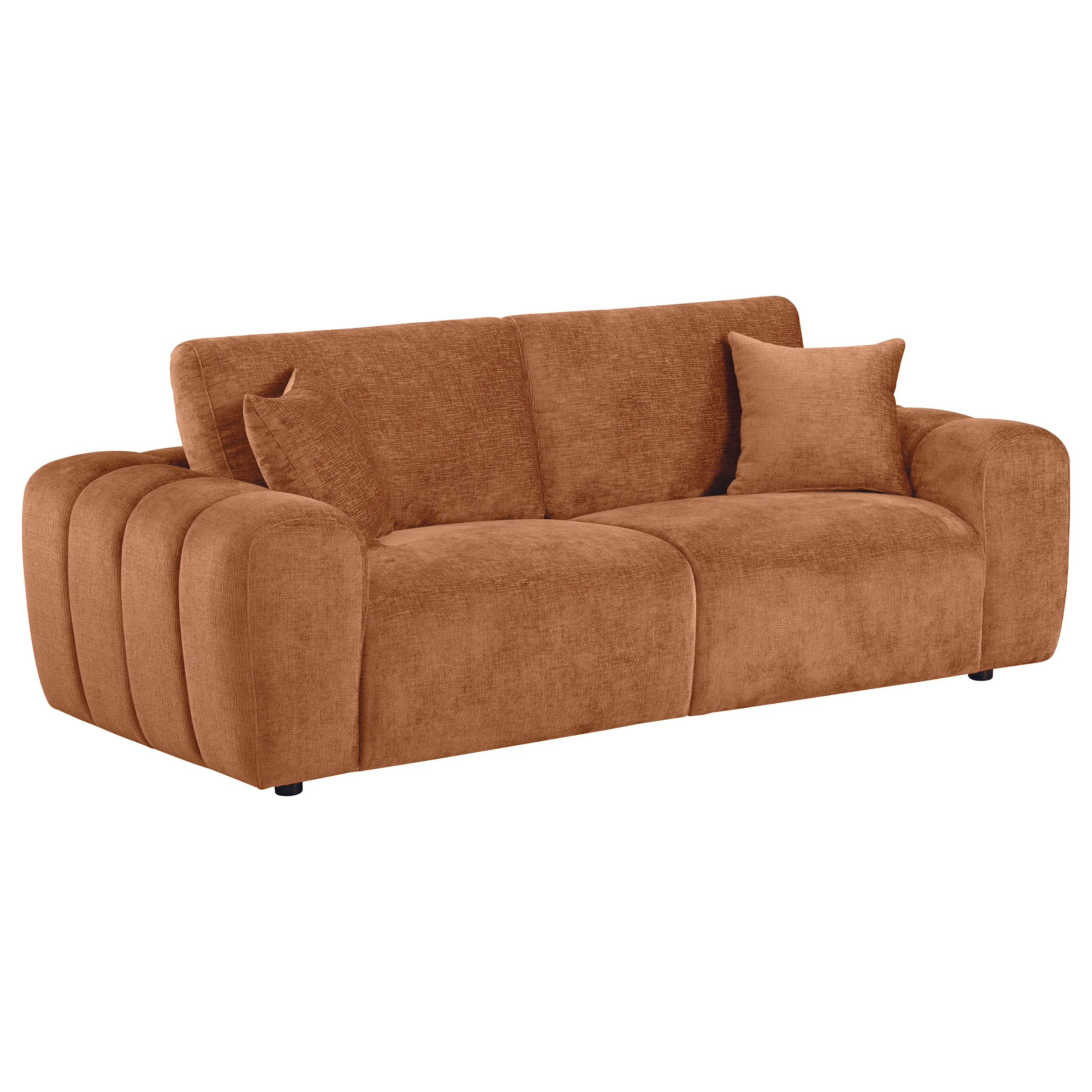Burnett Burnt Orange 3-piece Chenille Upholstered Sofa Set - Image 3