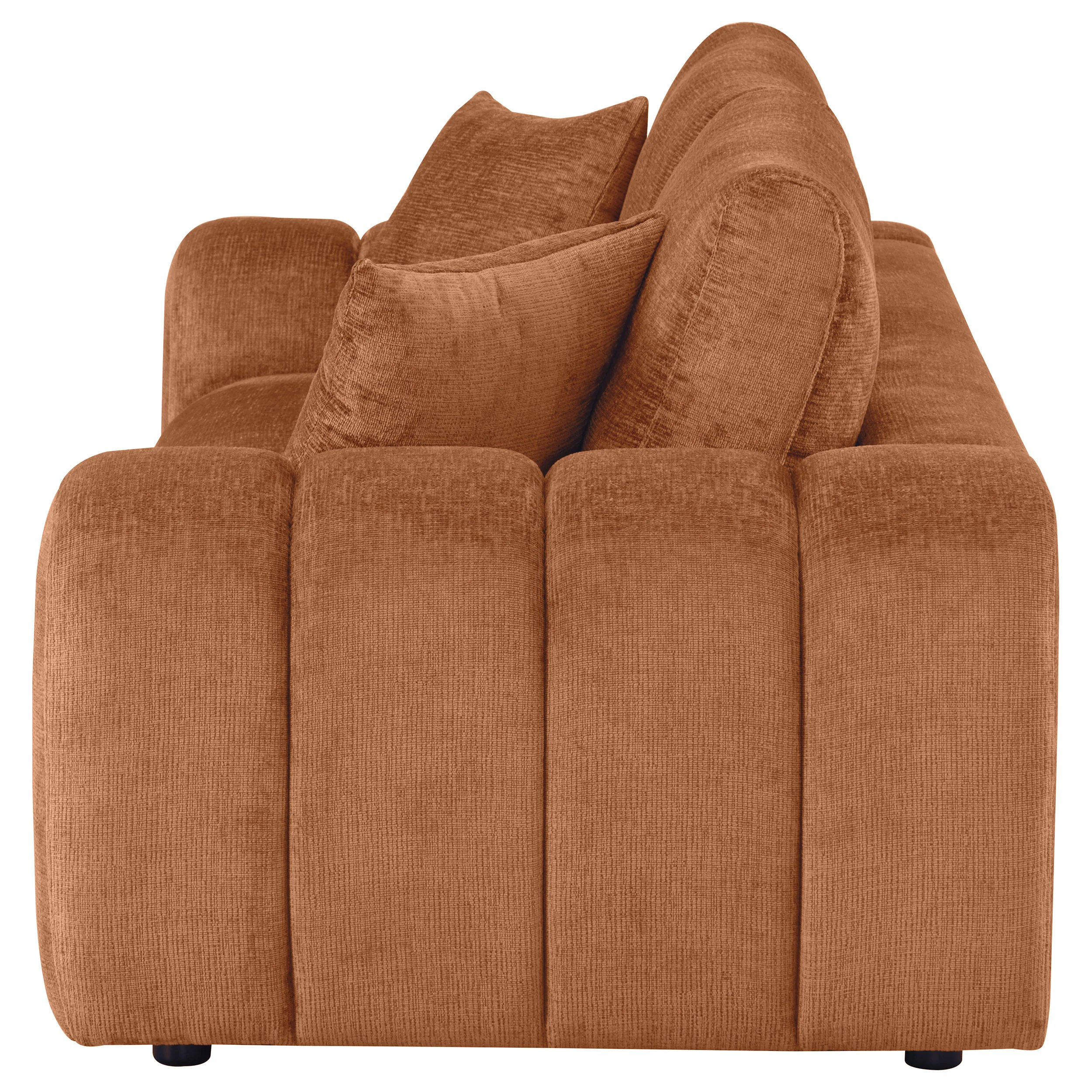 Burnett Burnt Orange Chenille Upholstered Wide Arm Sofa - Image 5