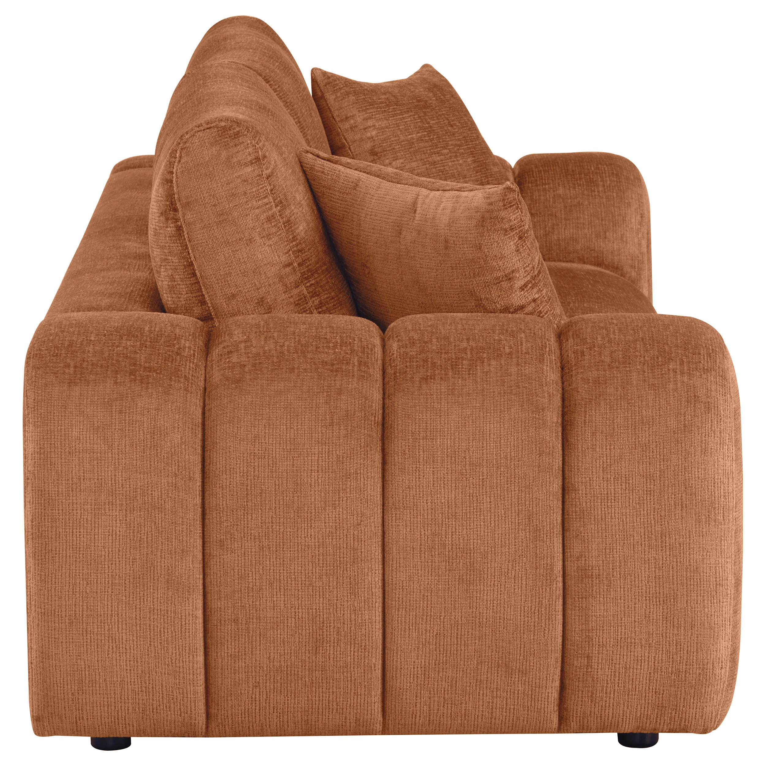 Burnett Burnt Orange Chenille Upholstered Wide Arm Sofa - Image 8